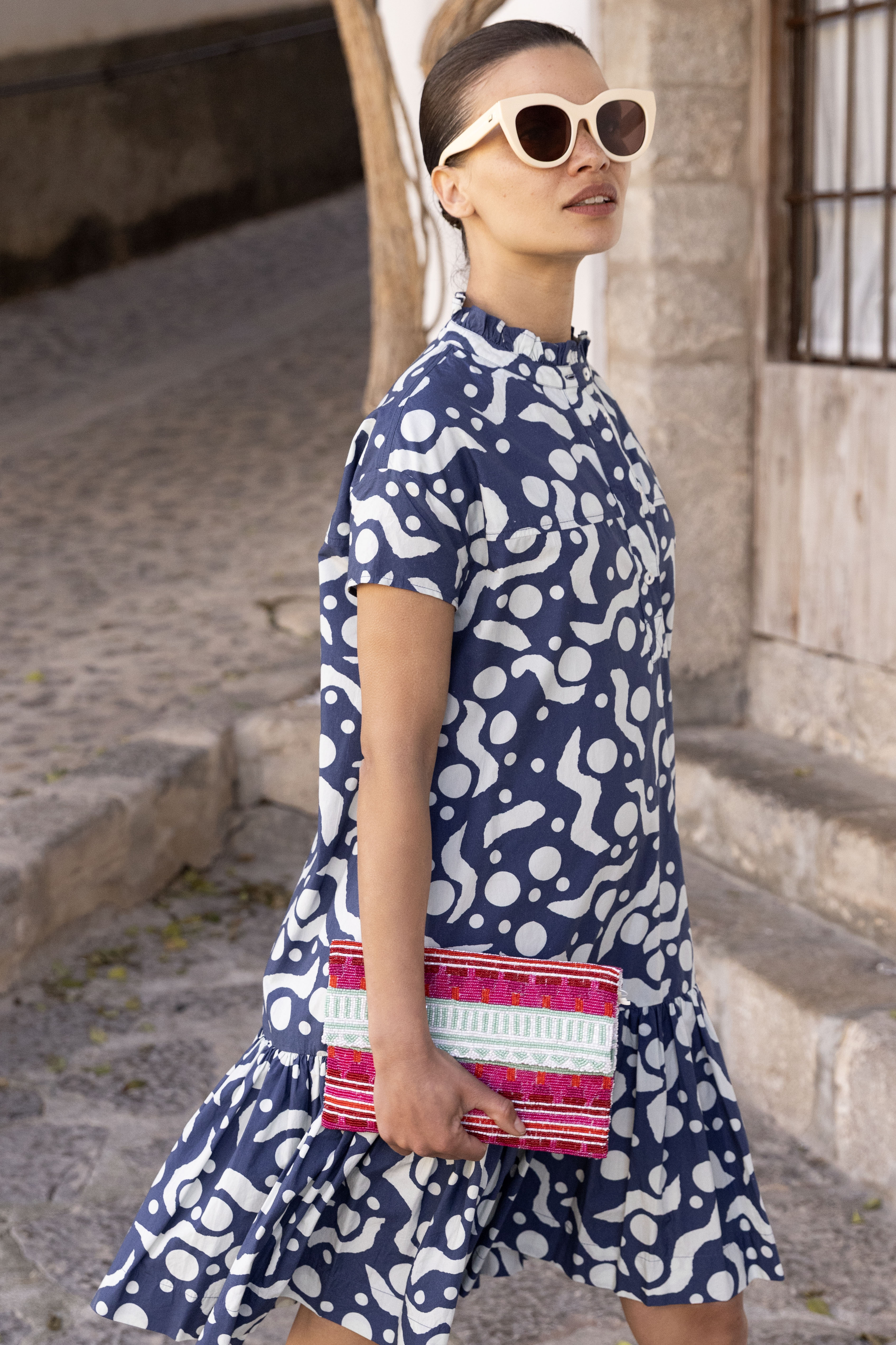 Cap Sleeve Mini- Acadia Navy