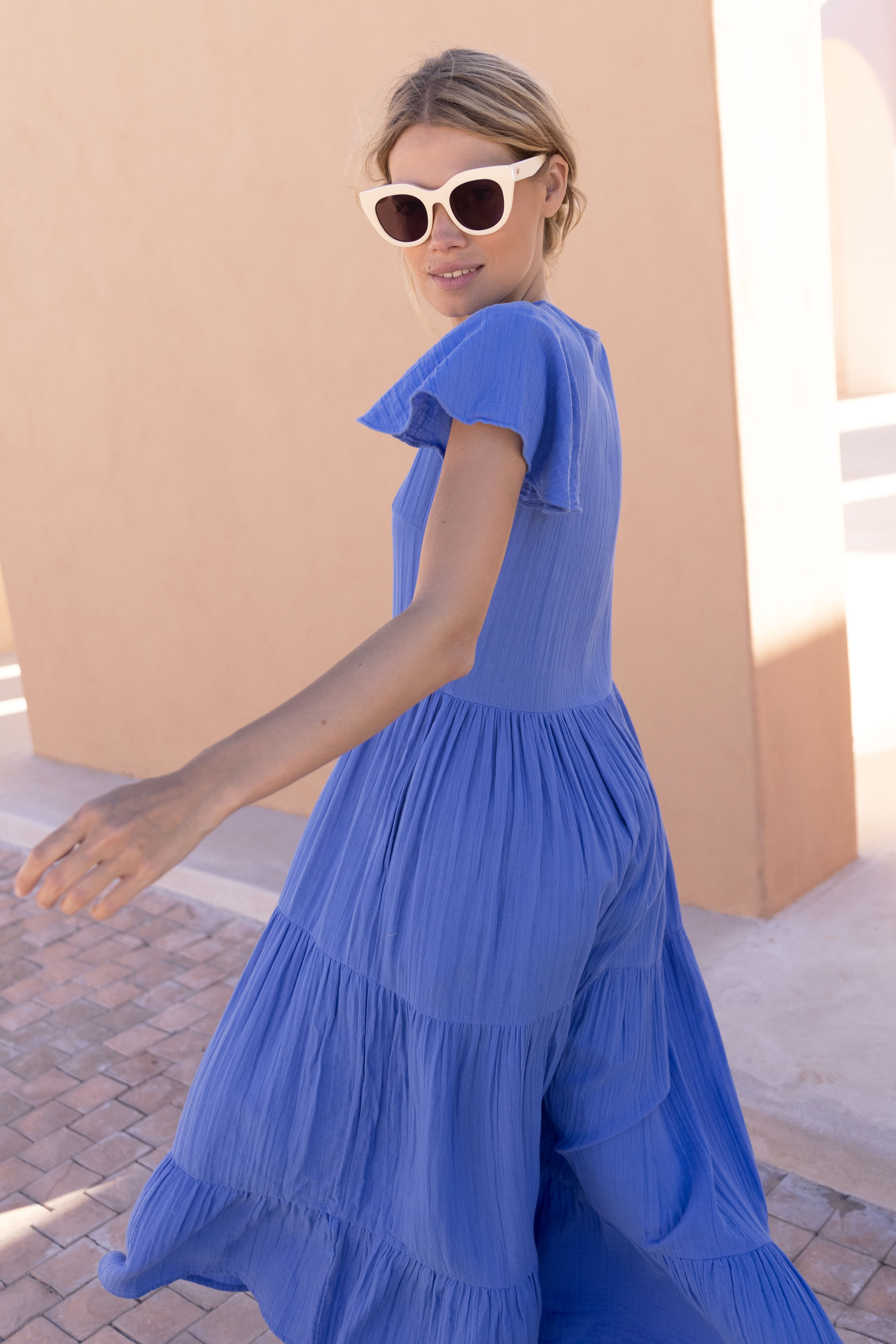 V-Neck Maxi- Bermuda Blue