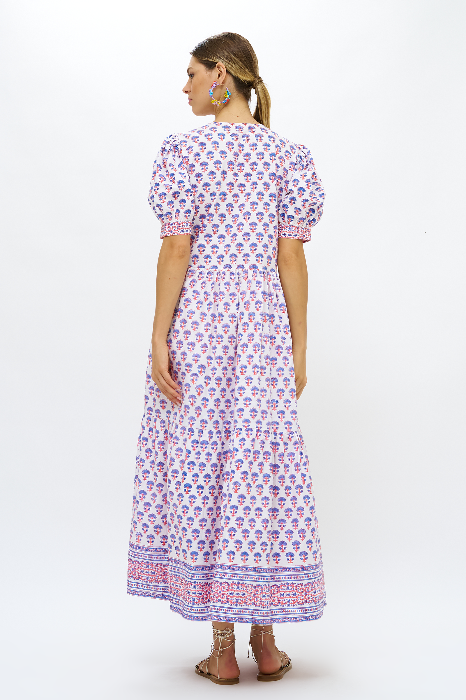 Button Cuff Sleeve Maxi- Alsace Peri
