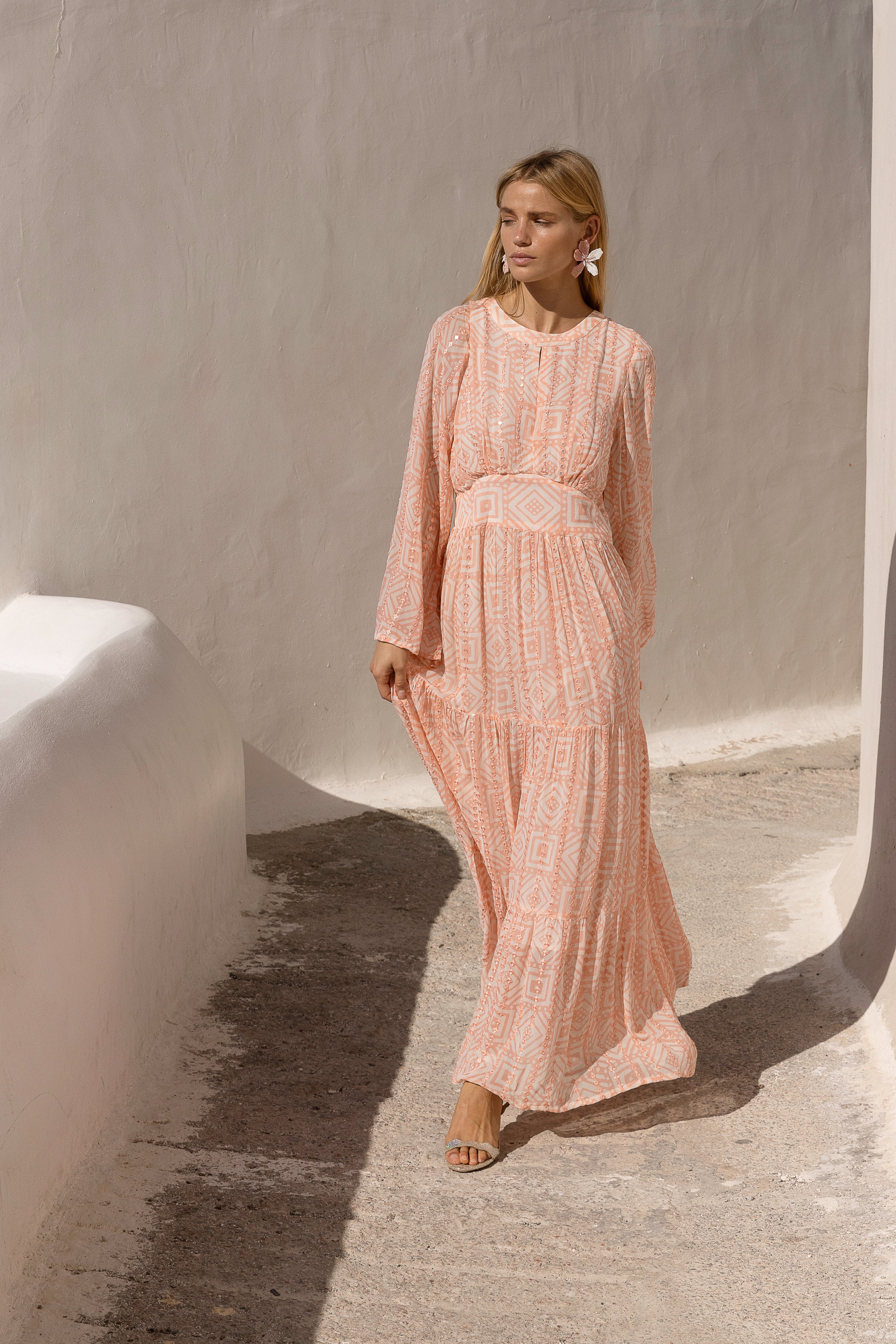 Balloon Waisted Maxi- Bali Pink