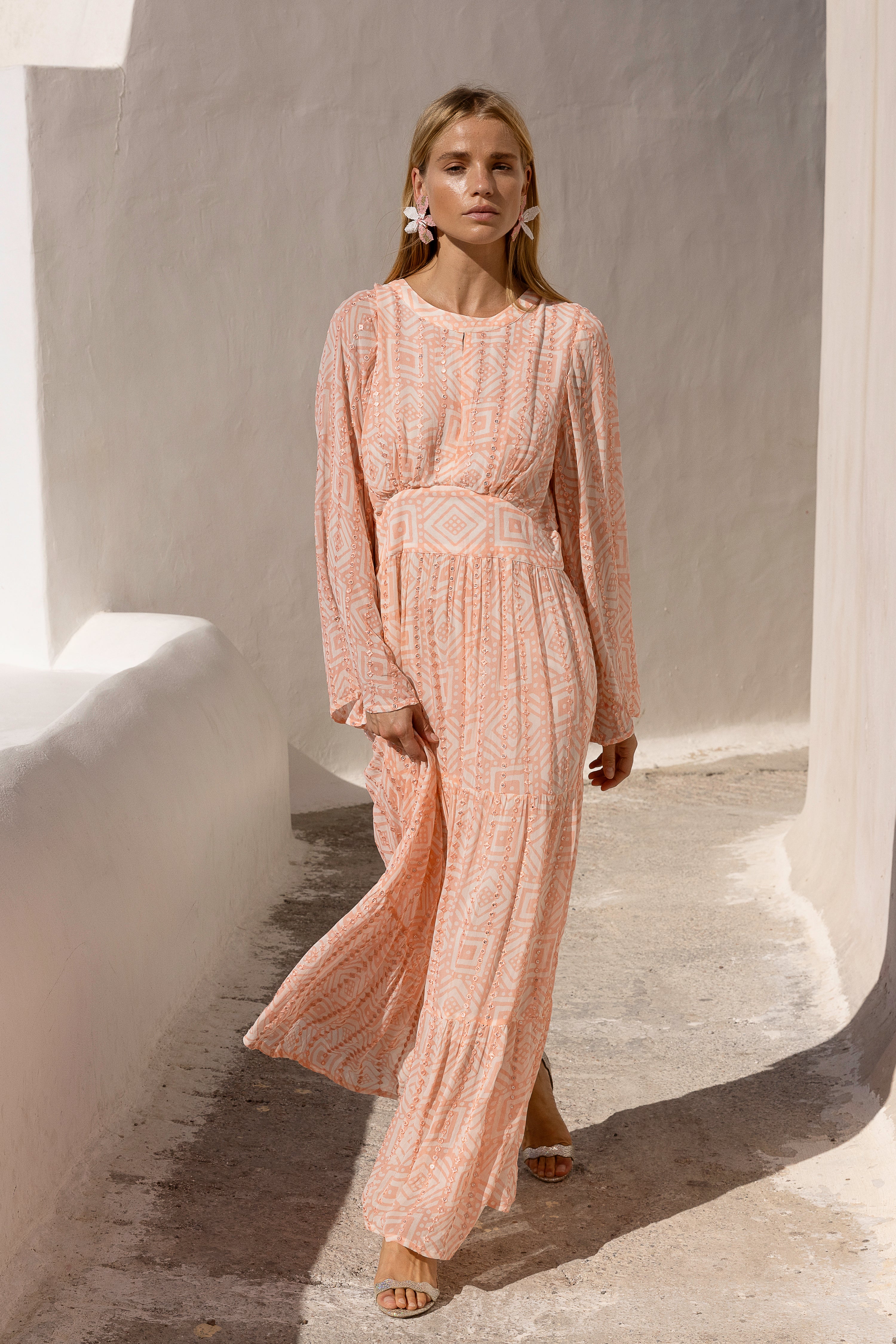 Balloon Waisted Maxi- Bali Pink