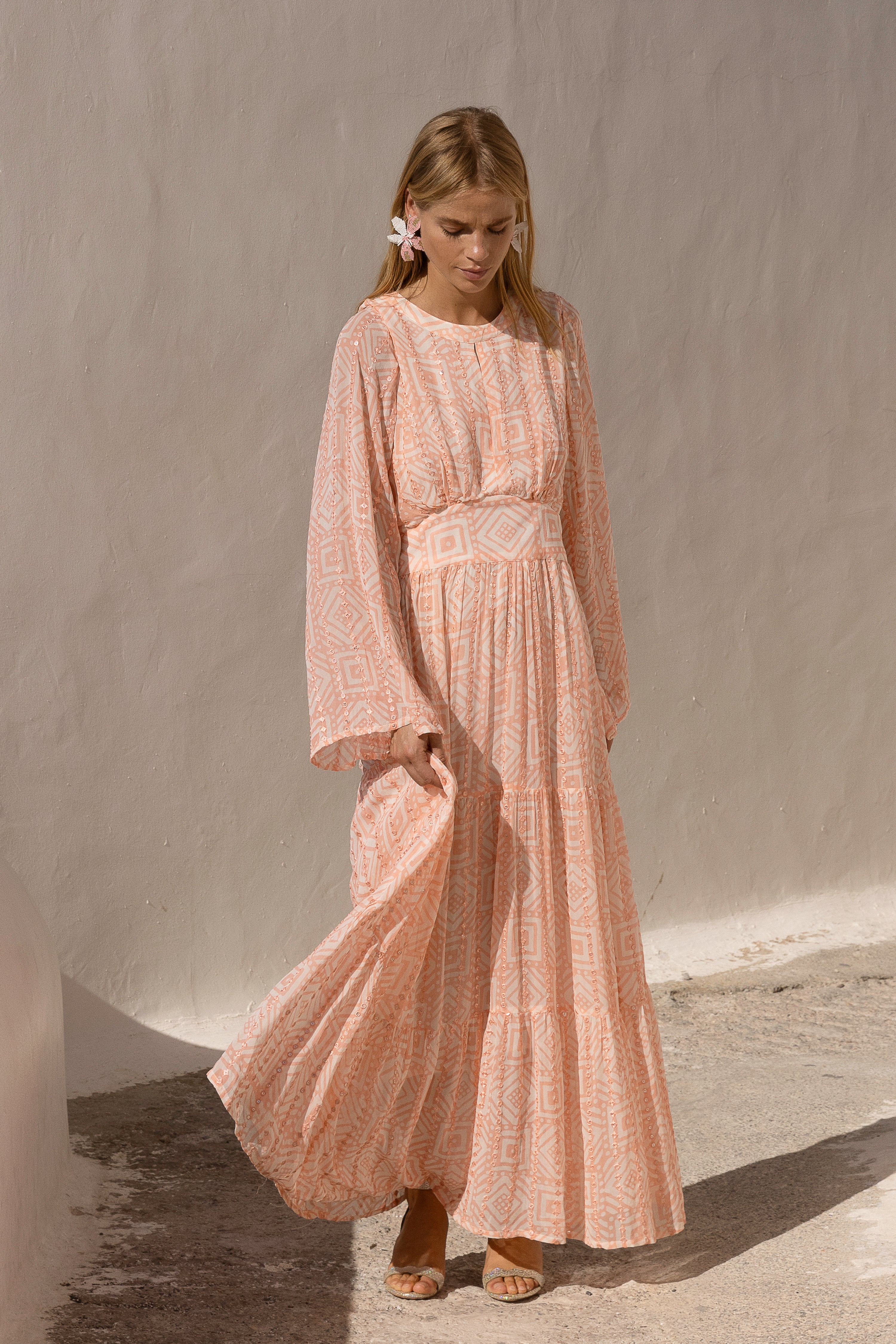 Balloon Waisted Maxi- Bali Pink