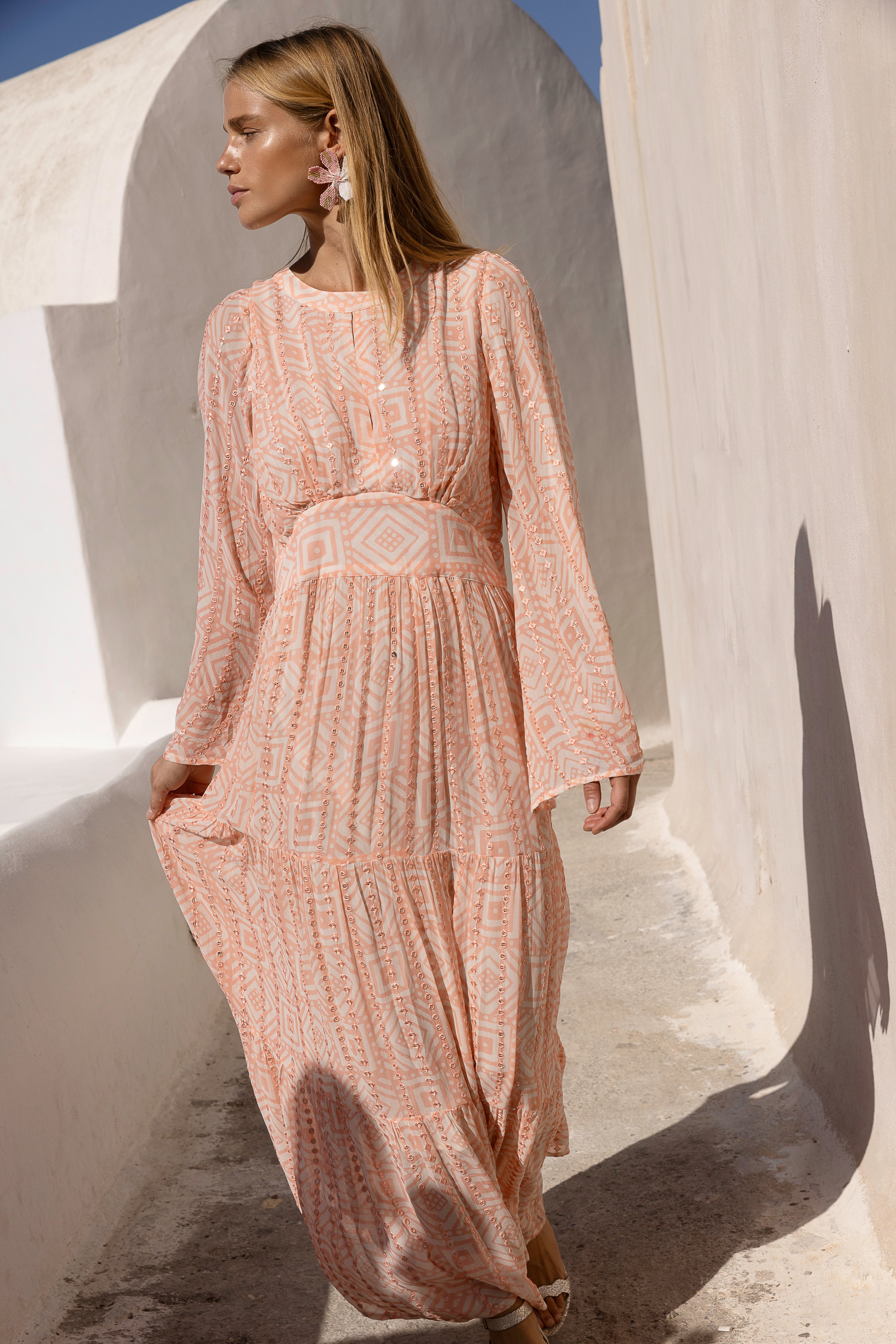 Balloon Waisted Maxi- Bali Pink