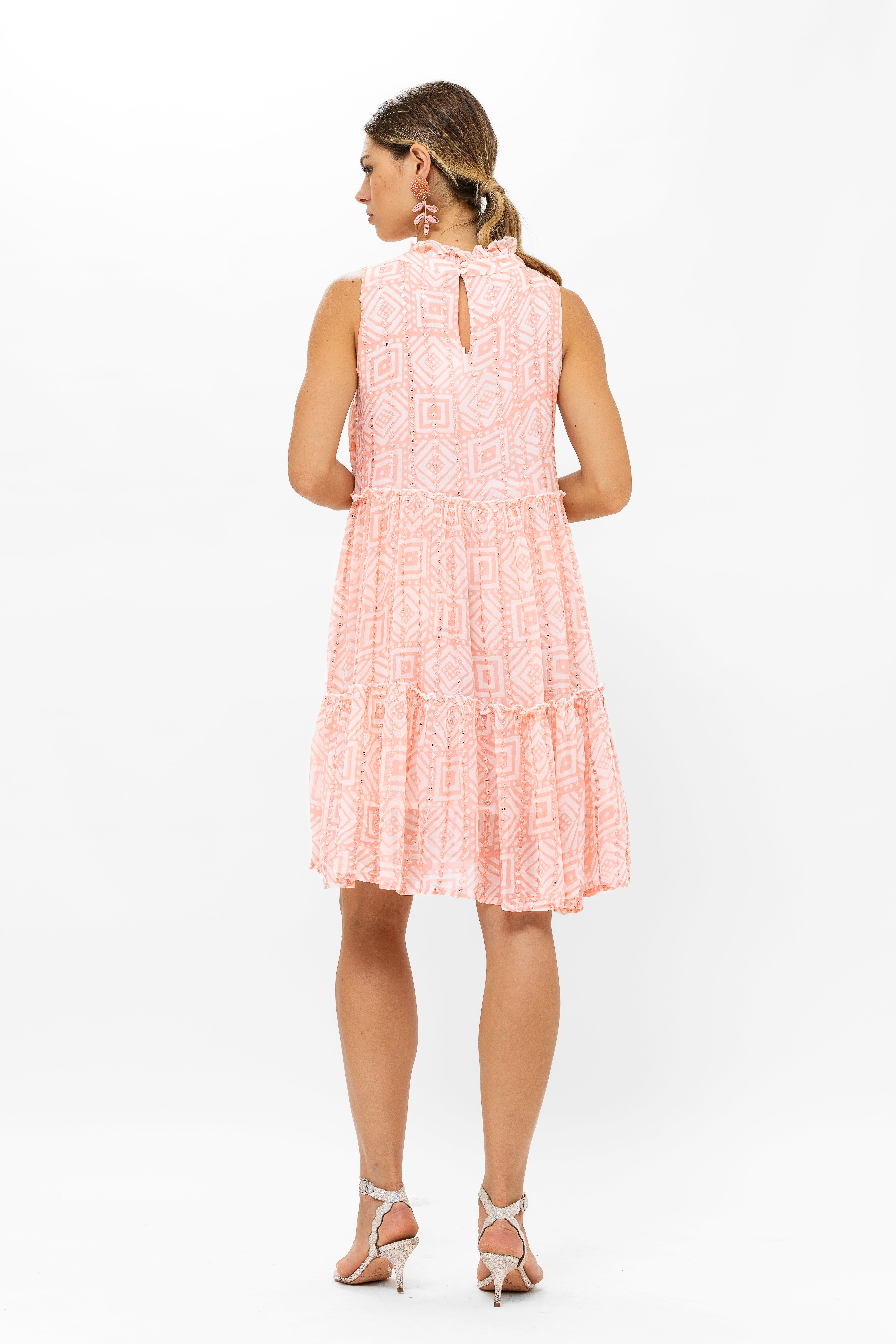 Ruffle Tiered Short- Bali Pink