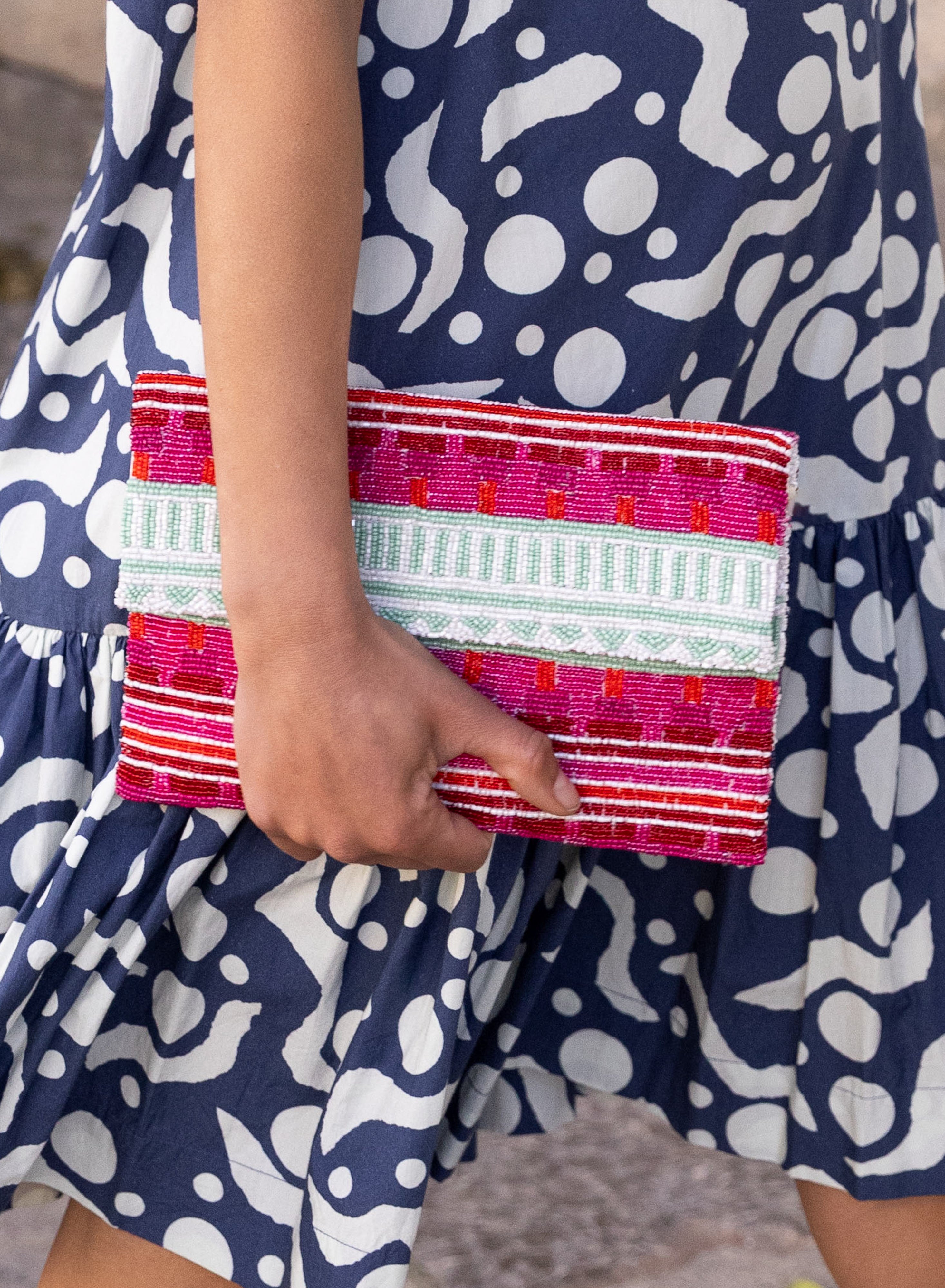 Beaded Envelope- Mezcal Red