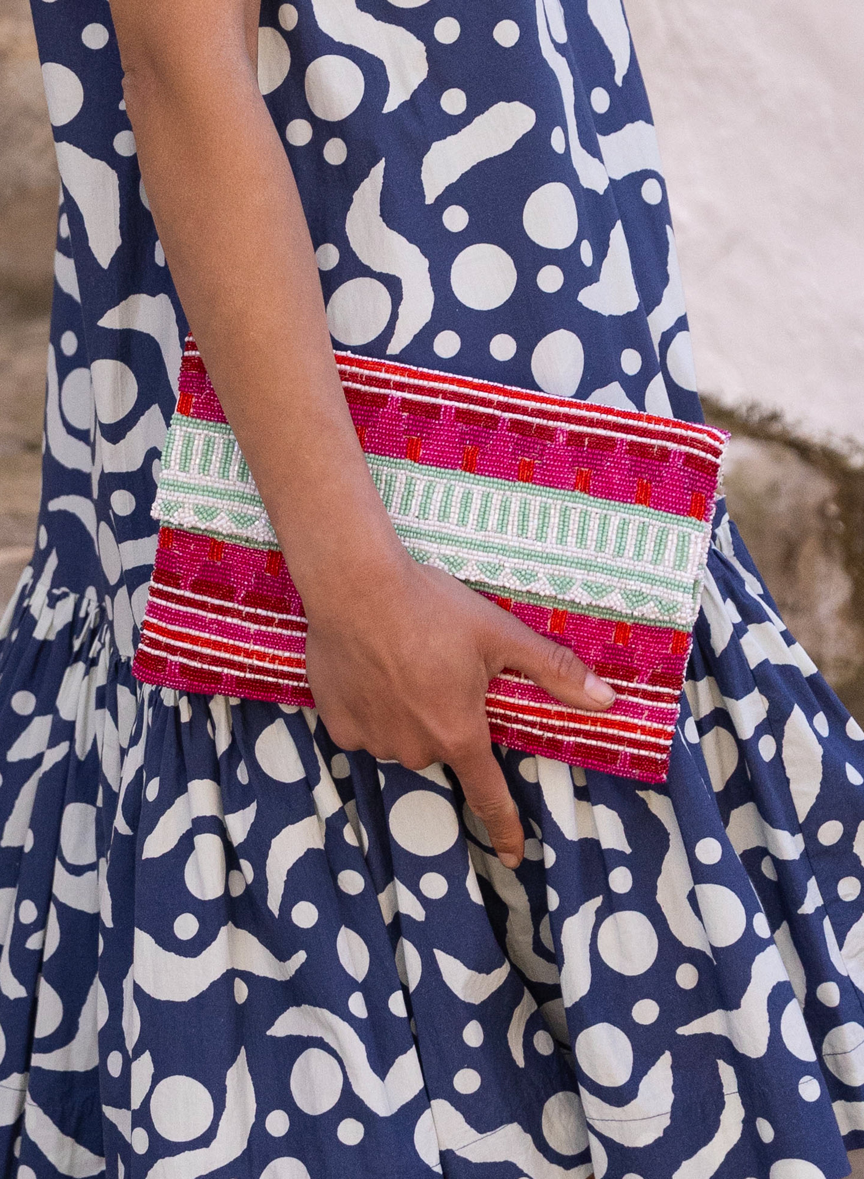 Beaded Envelope- Mezcal Red