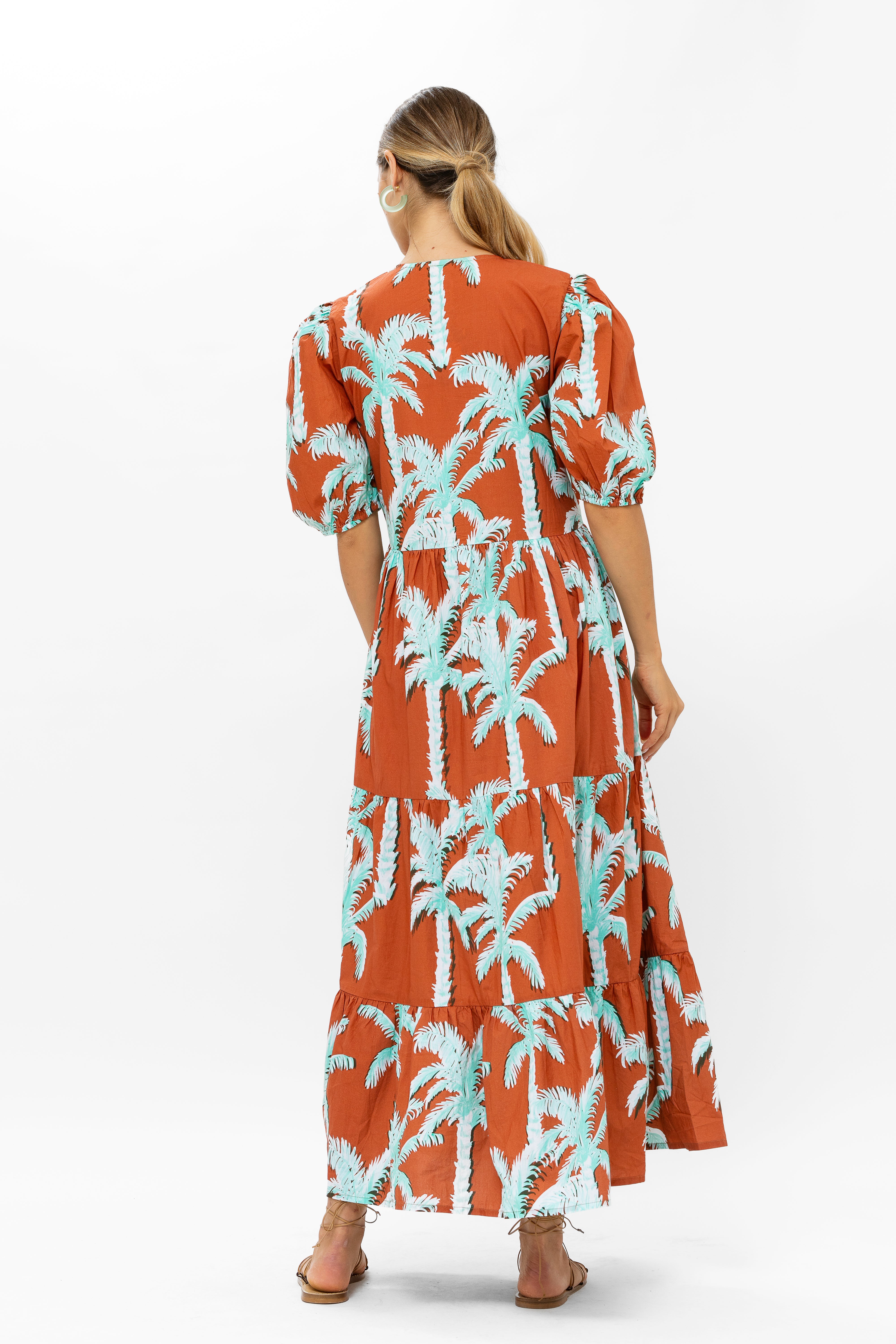 Puff Sleeve Maxi- Cartagena Brown