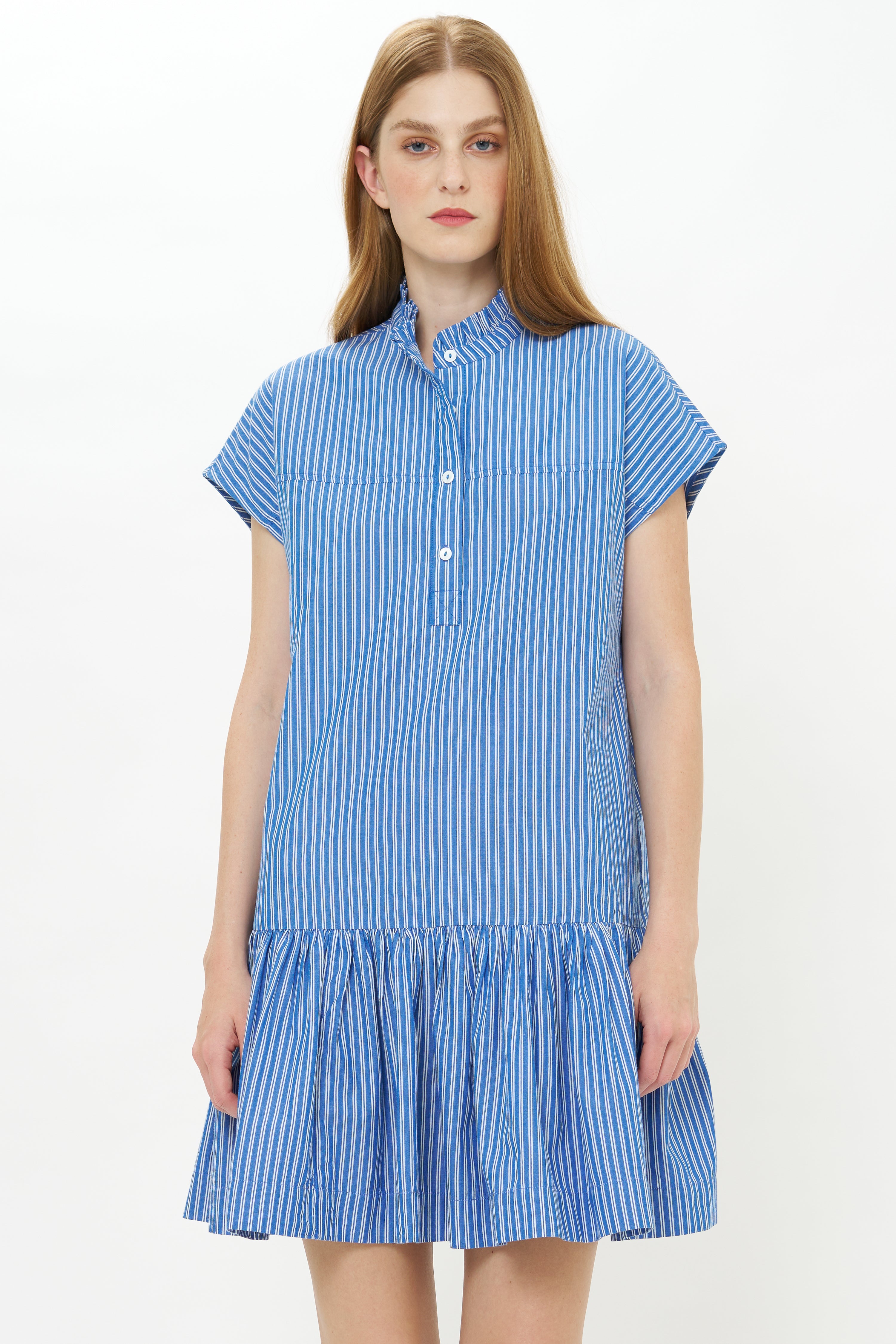 Cap Sleeve Mini- Devon Blue