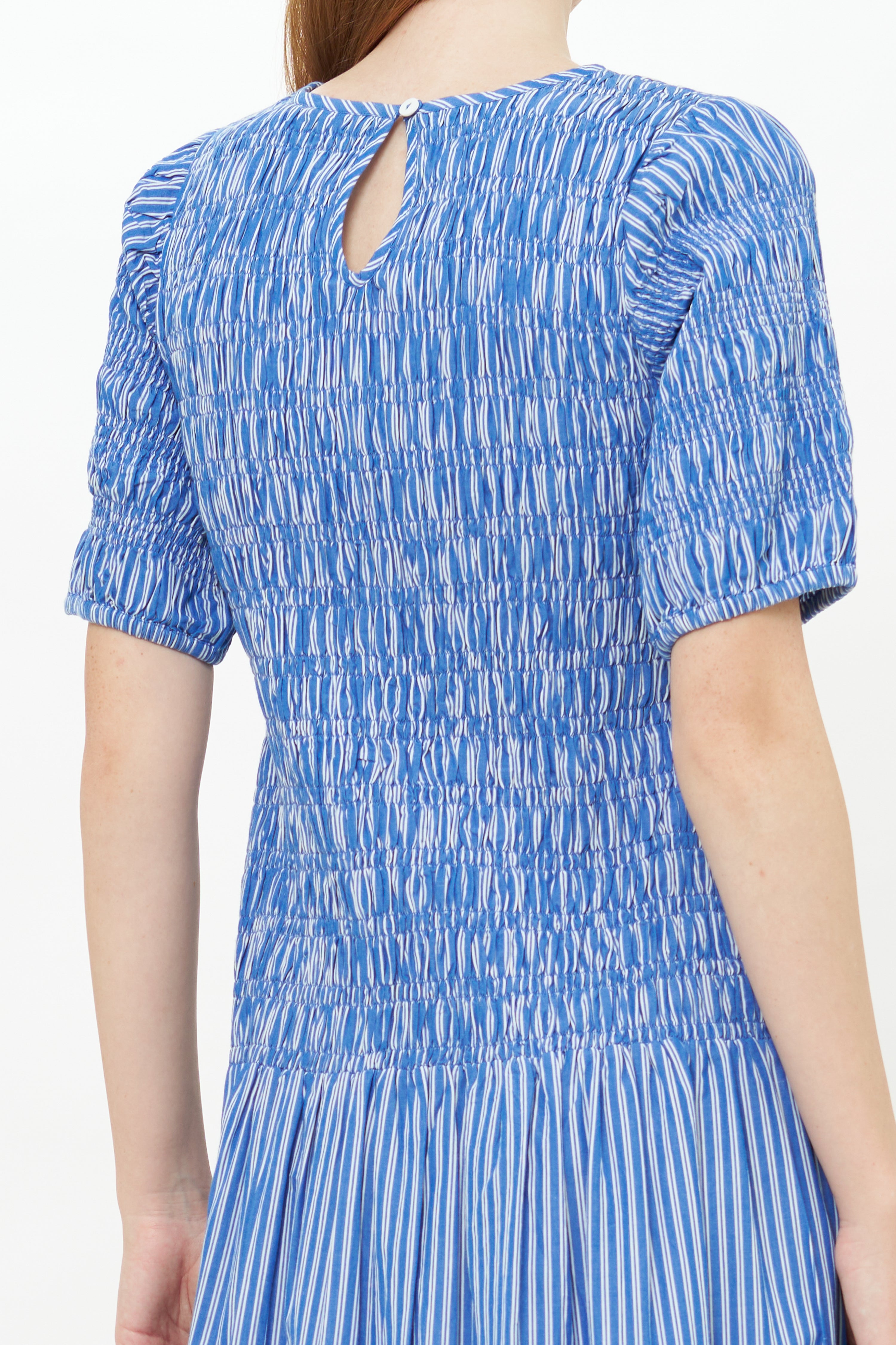 Smocked Drop Waist Maxi- Devon Blue
