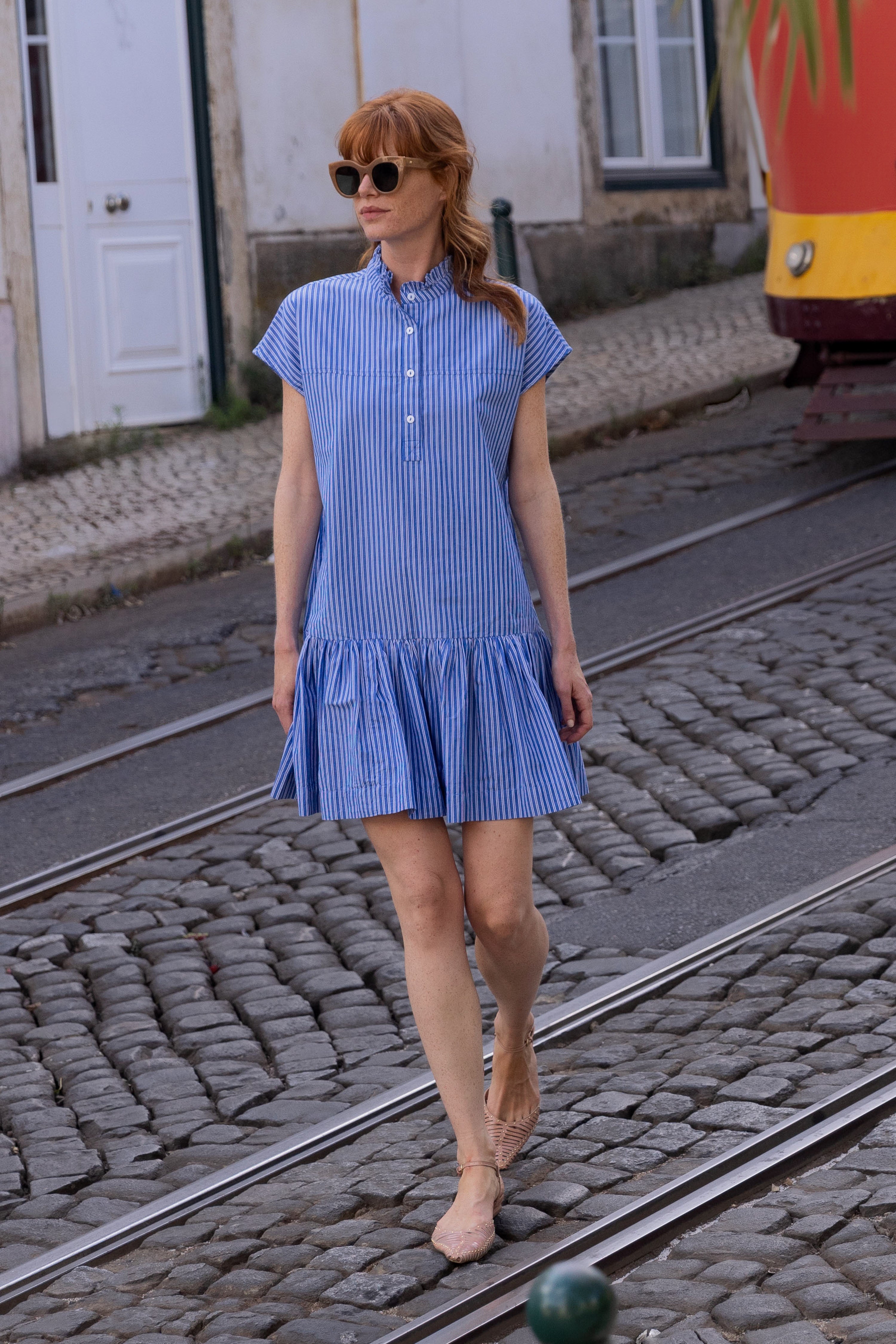 Cap Sleeve Mini- Devon Blue