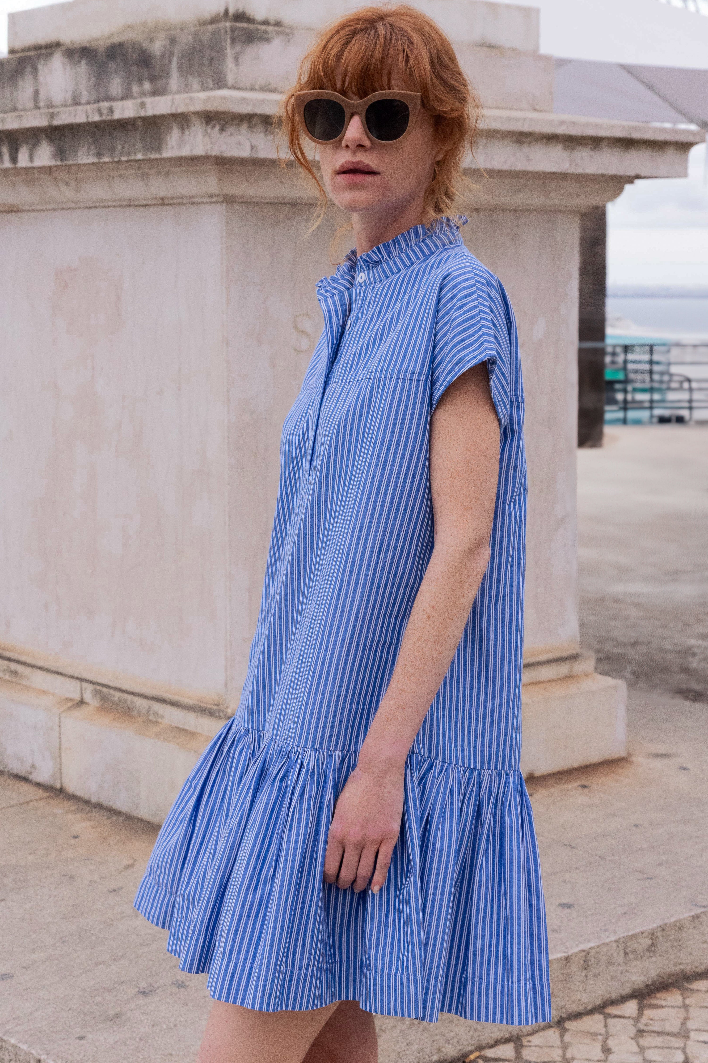 Cap Sleeve Mini- Devon Blue