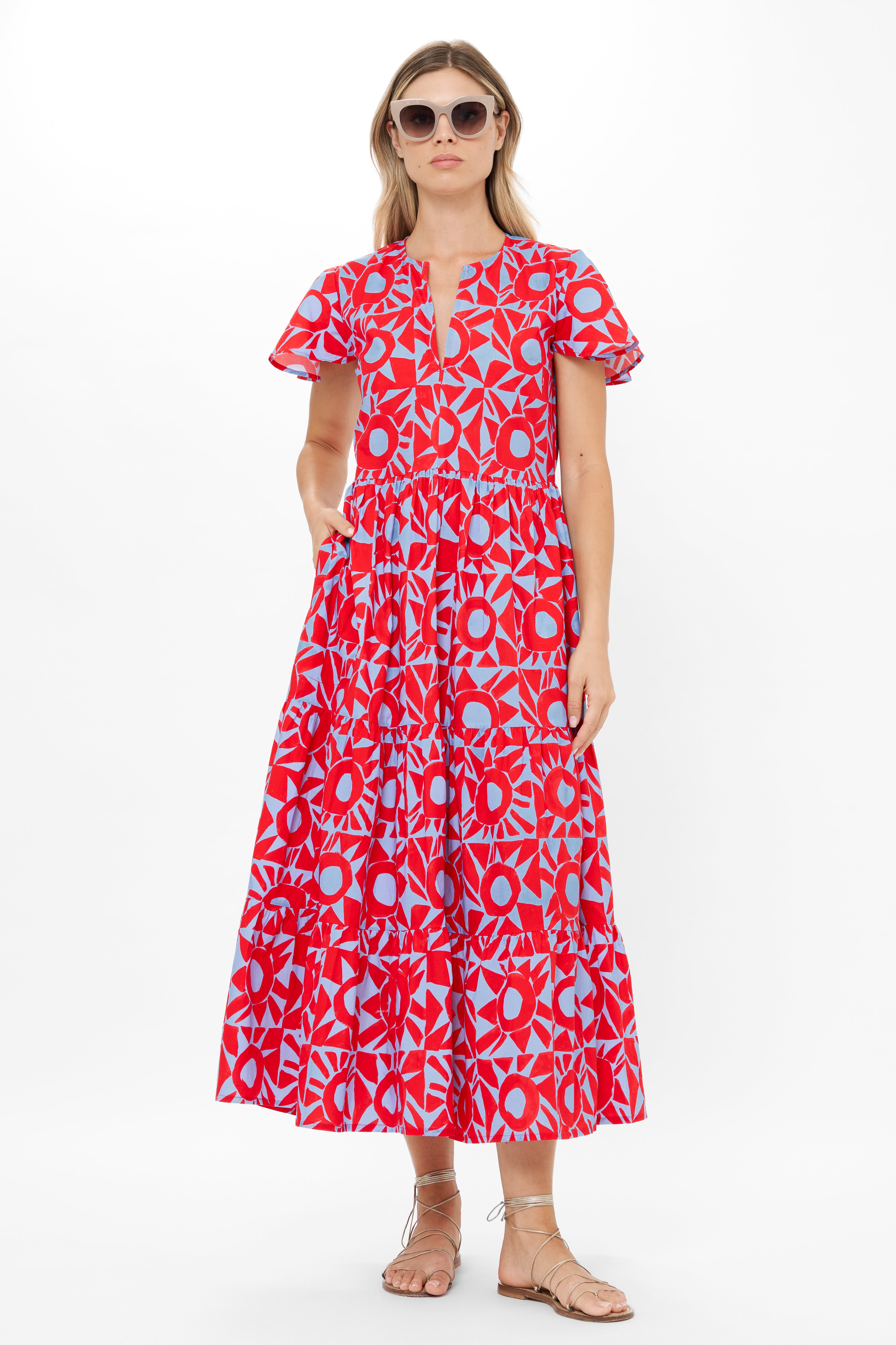 V-Neck Maxi- Eclipse Red