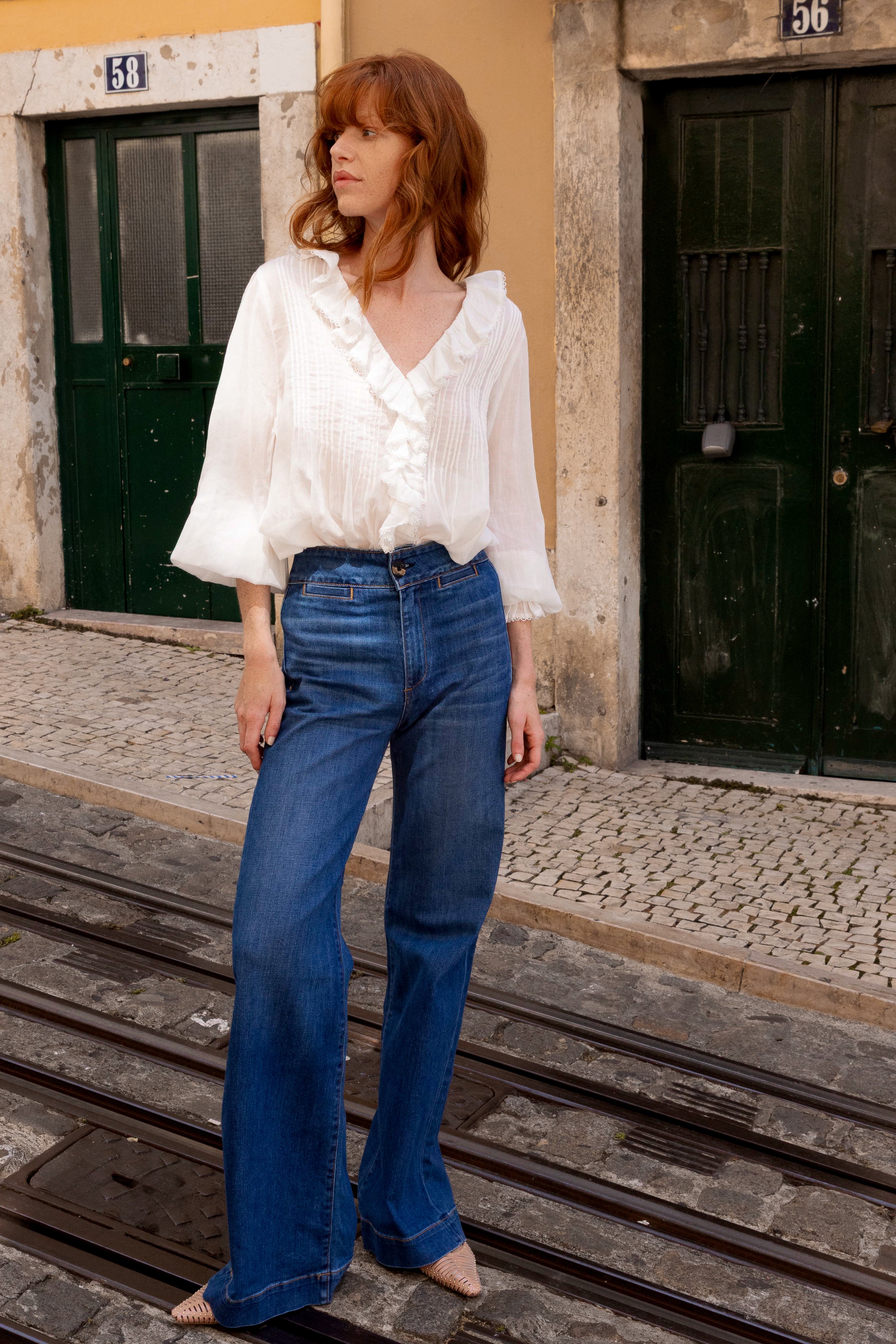 Mila Top- Hepburn Cloud