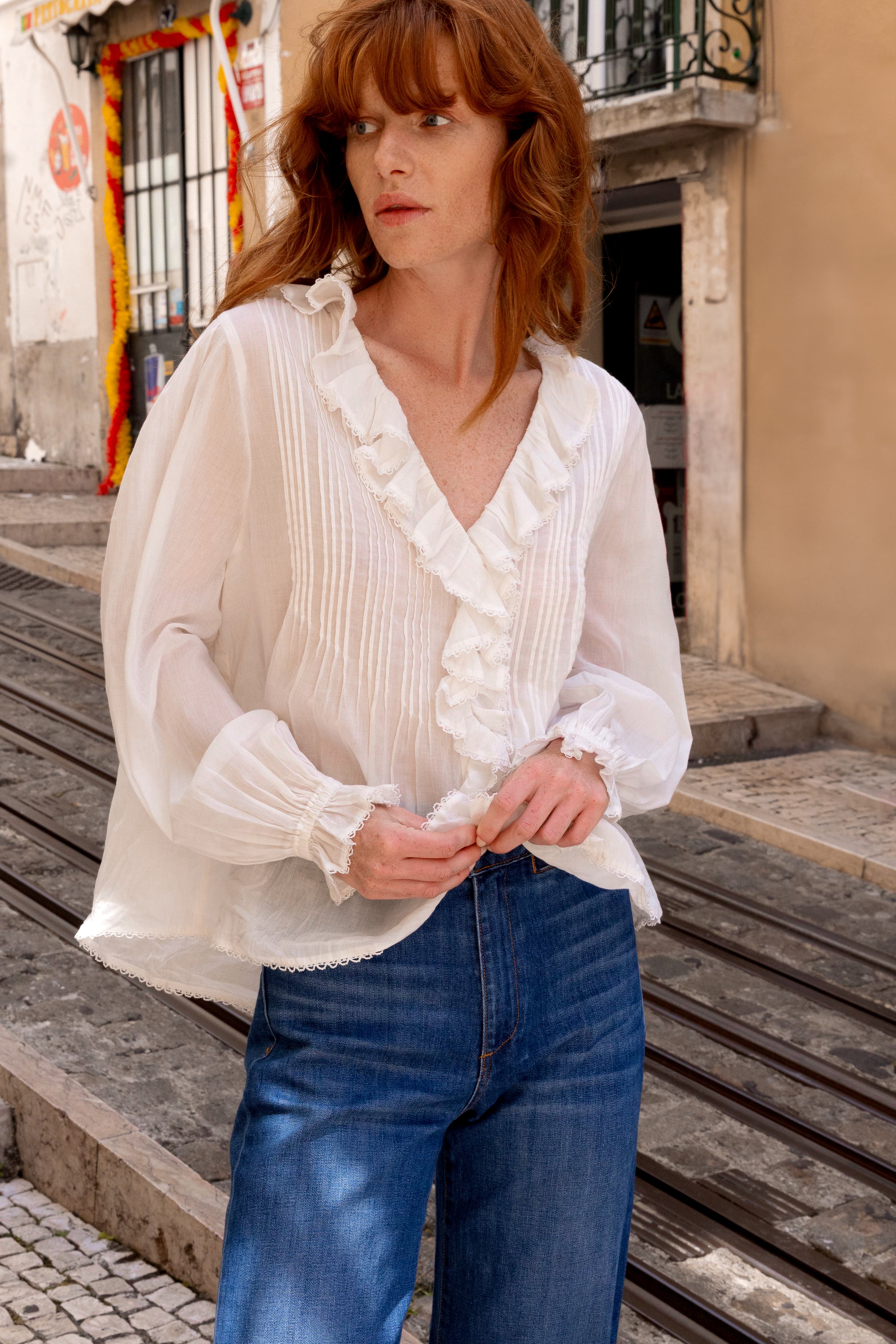 Mila Top- Hepburn Cloud