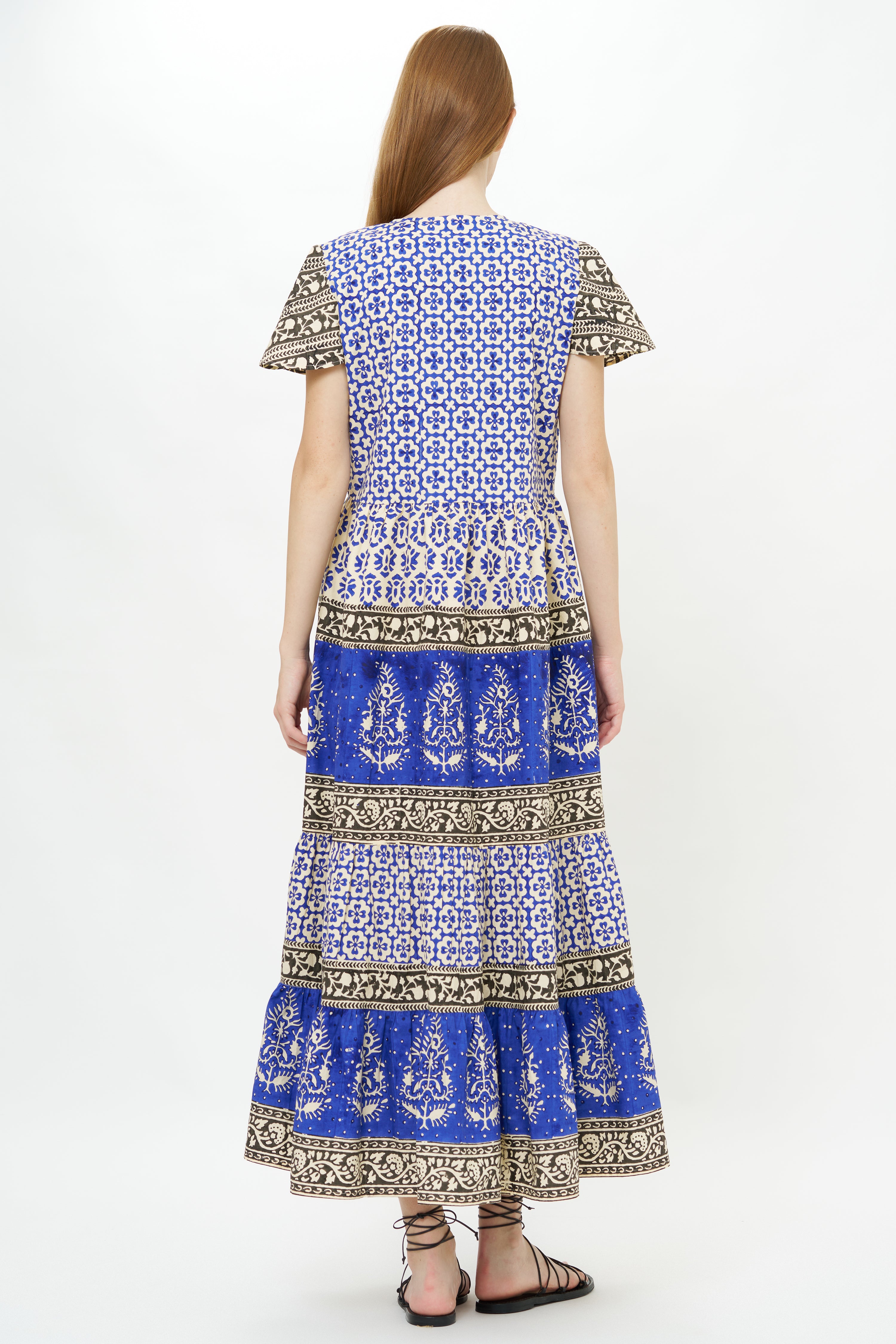 V-Neck Maxi- Jaisalmer Cobalt