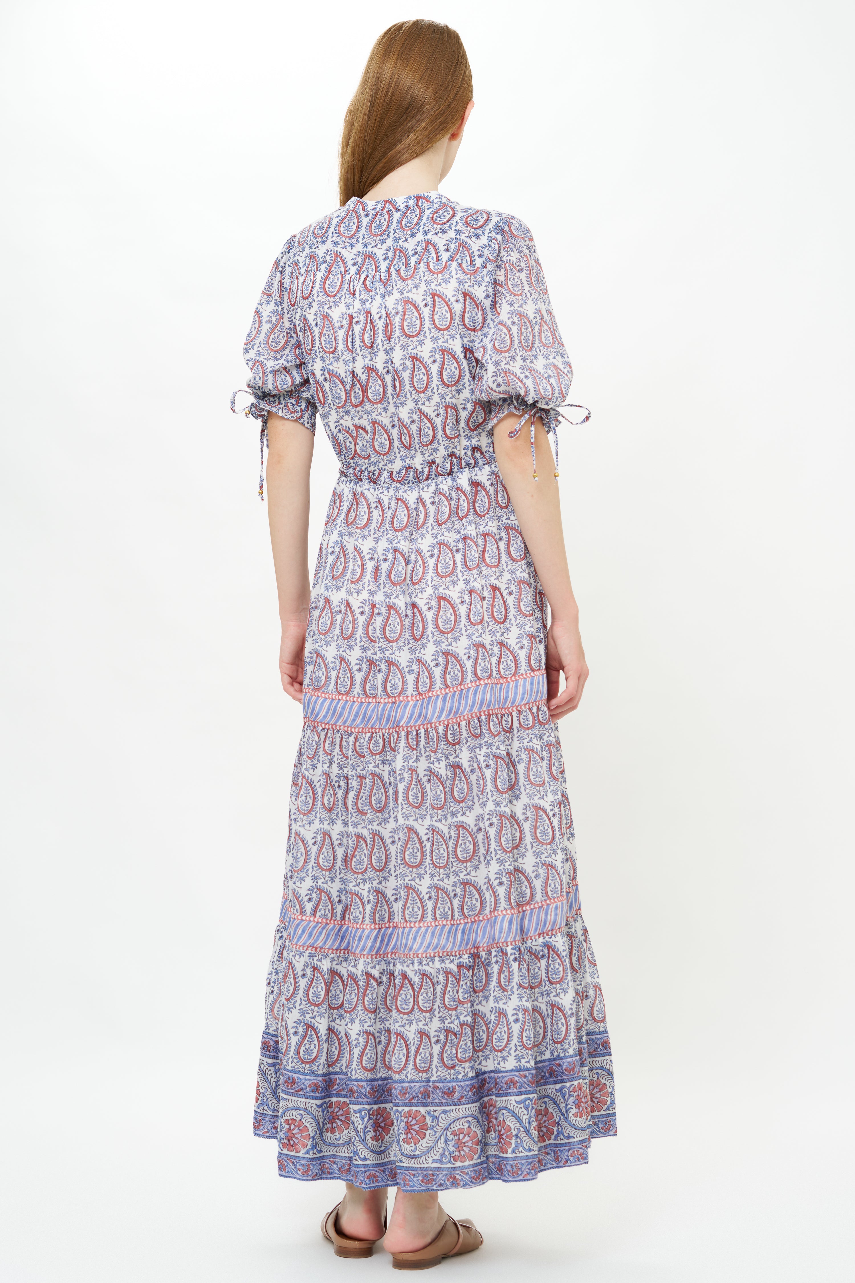 Cinched Pintuck Maxi- Kochi Blue