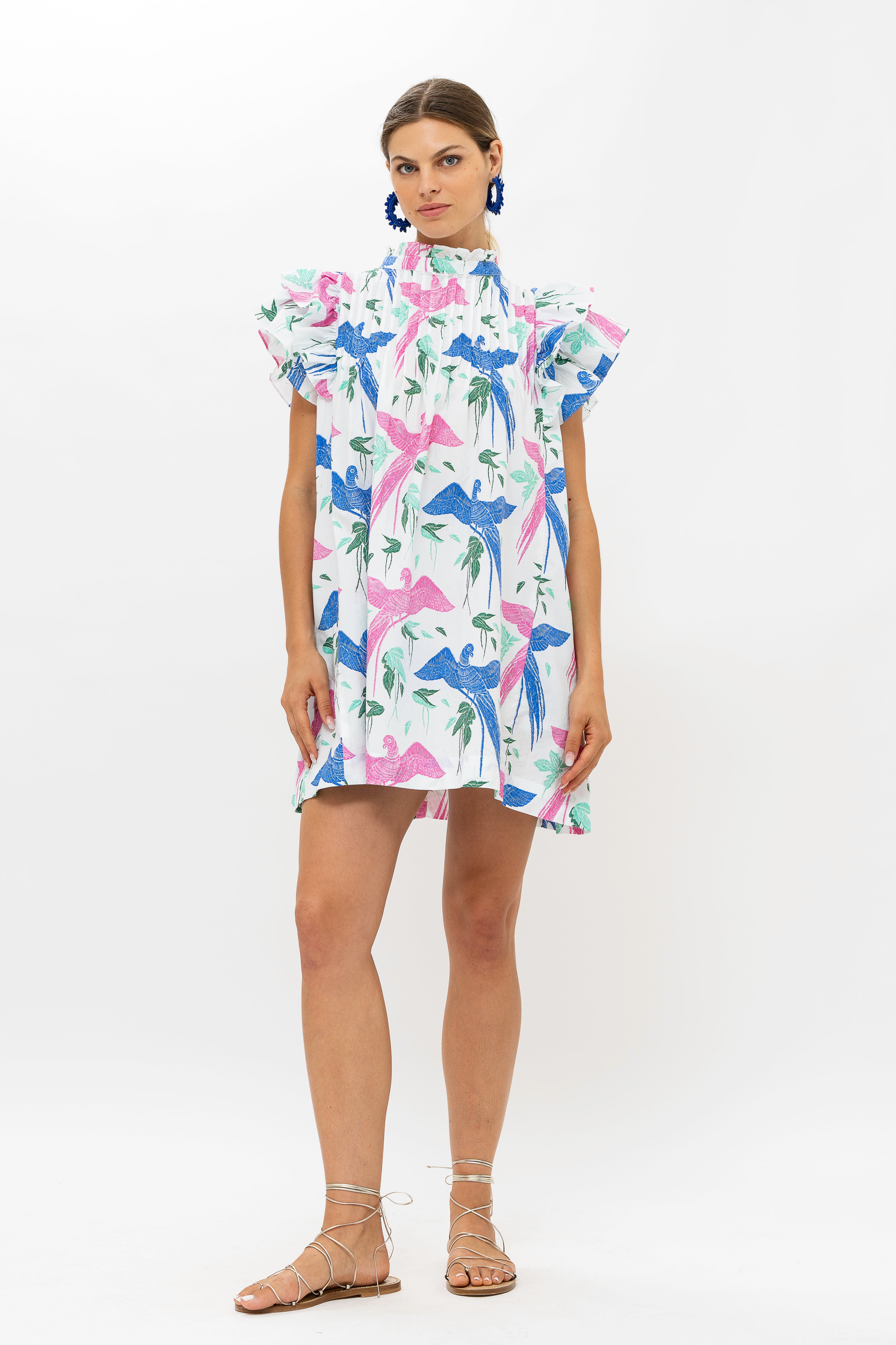 Pintuck Ruffle Mini- Macaw Blue
