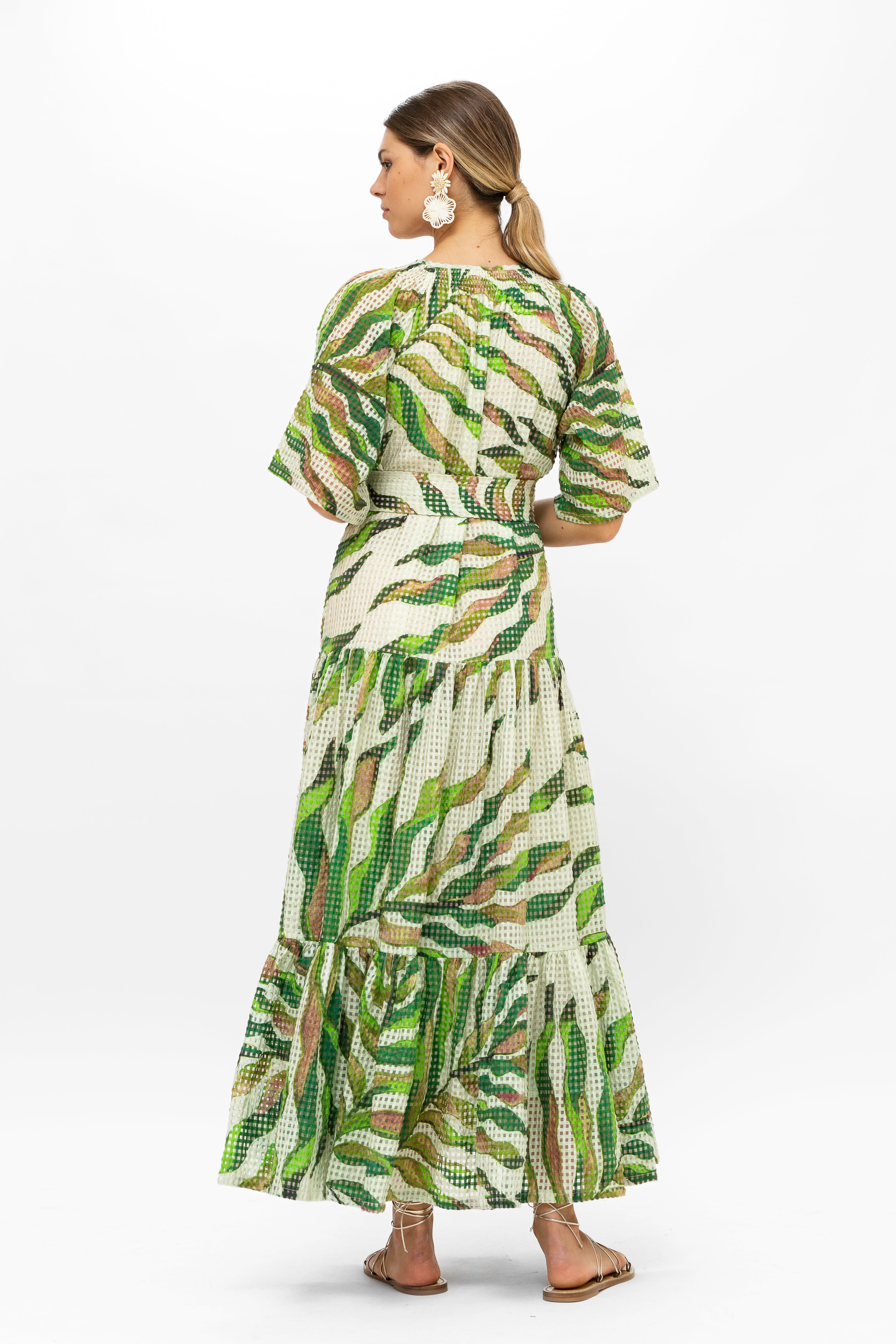 Raglan Belted Maxi- Maldive Green