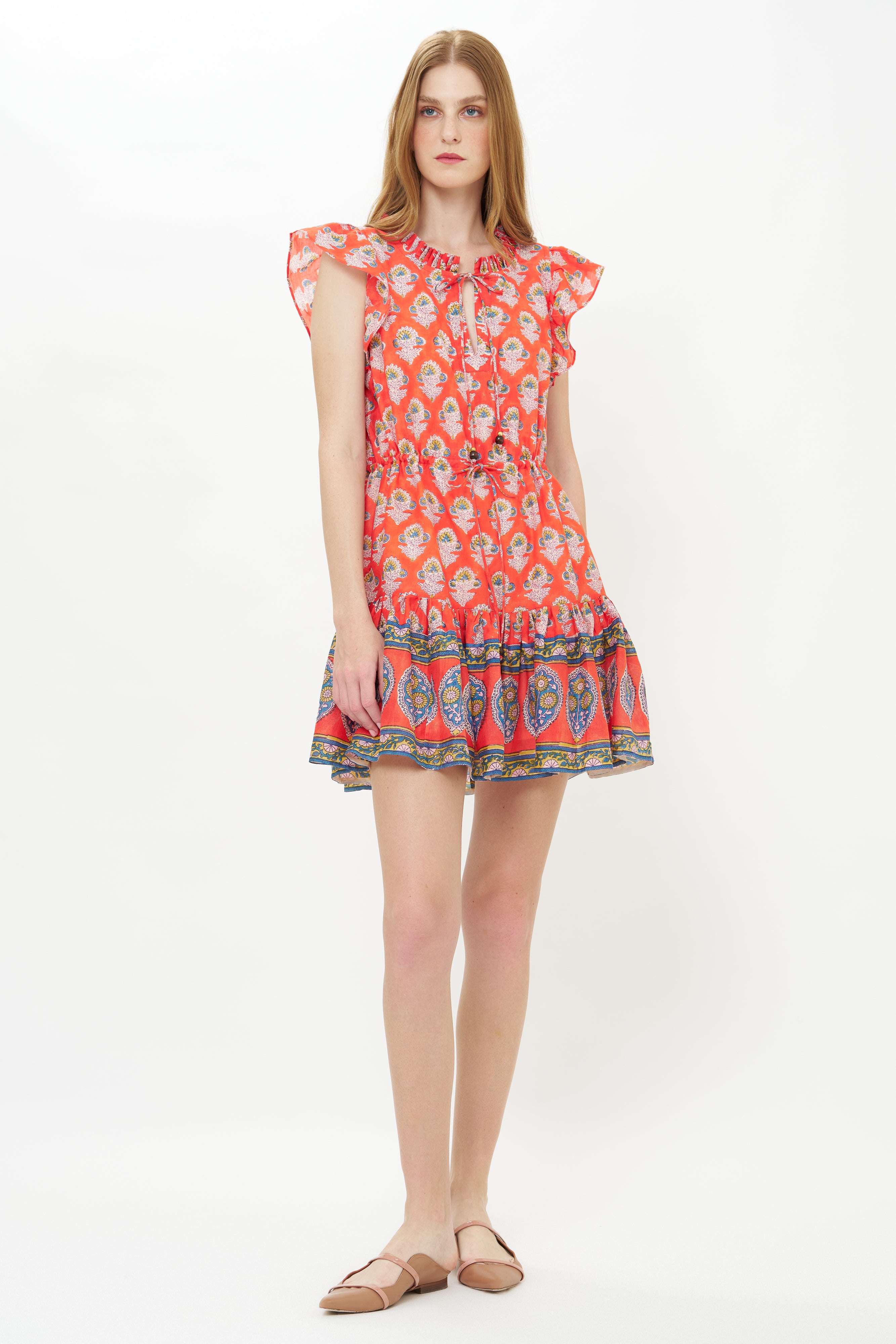 Cinched Flirty Short- Patna Red