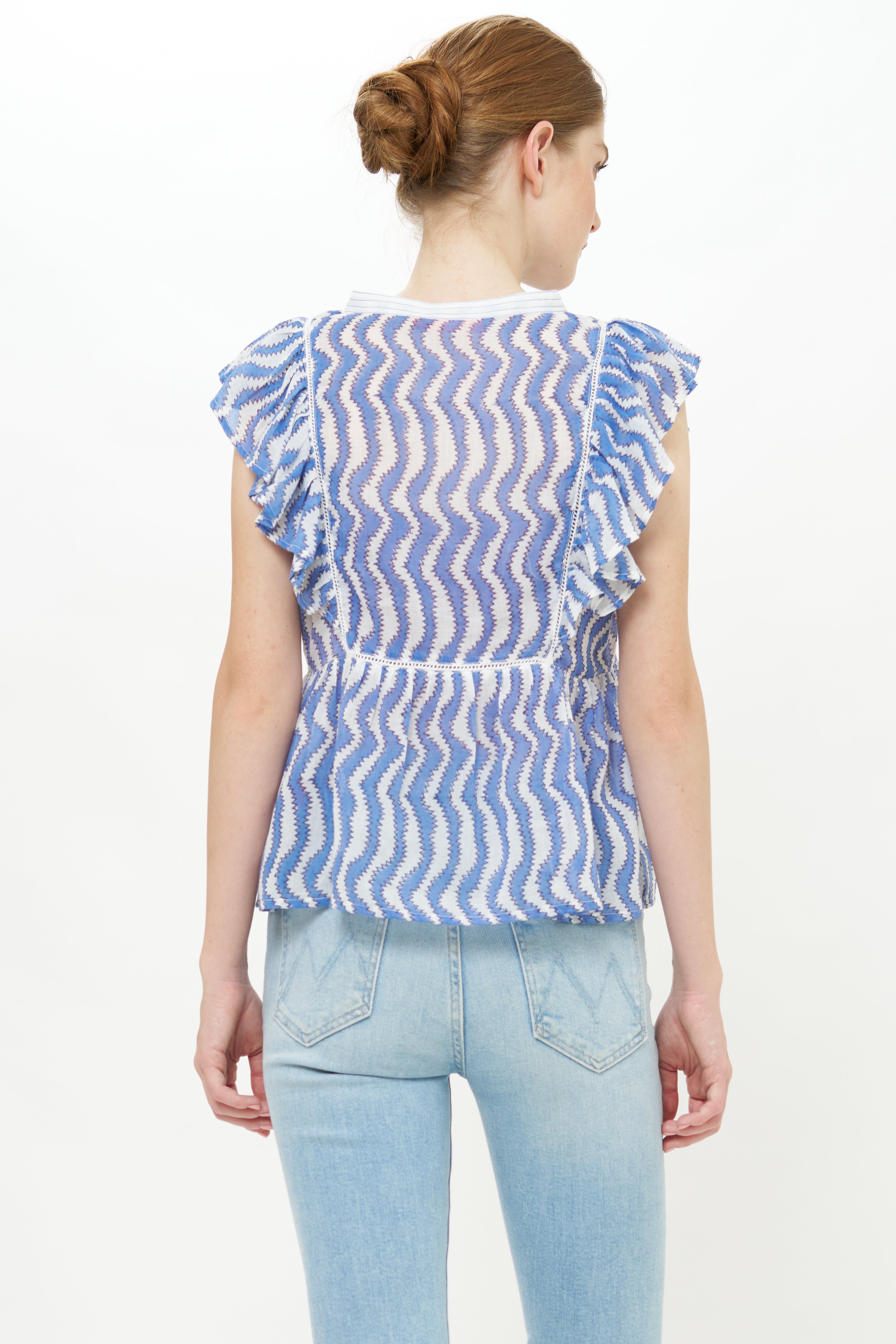 Flirty Tie Top- Sierra Blue