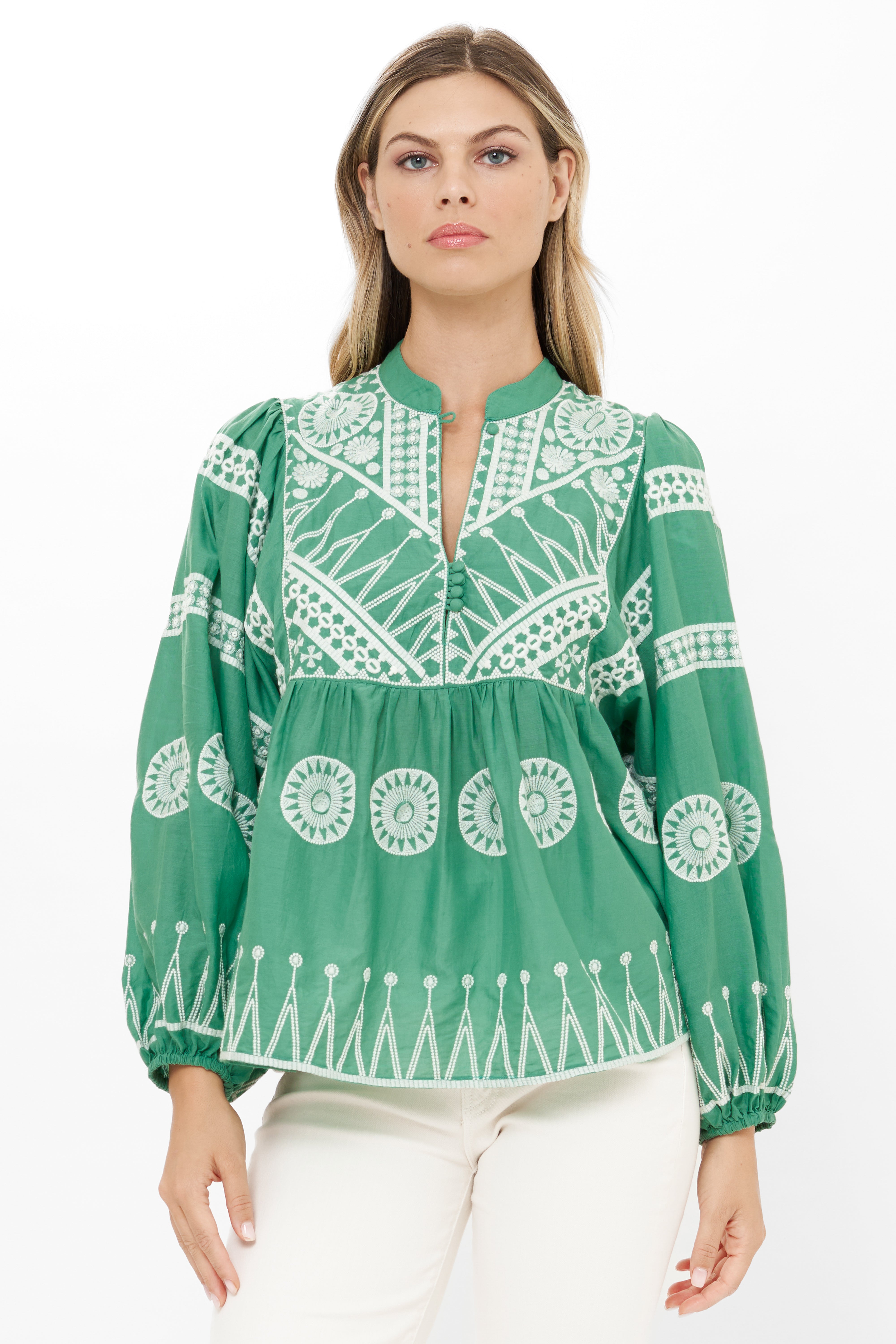 Mandarin Balloon Top- Soleil Sage