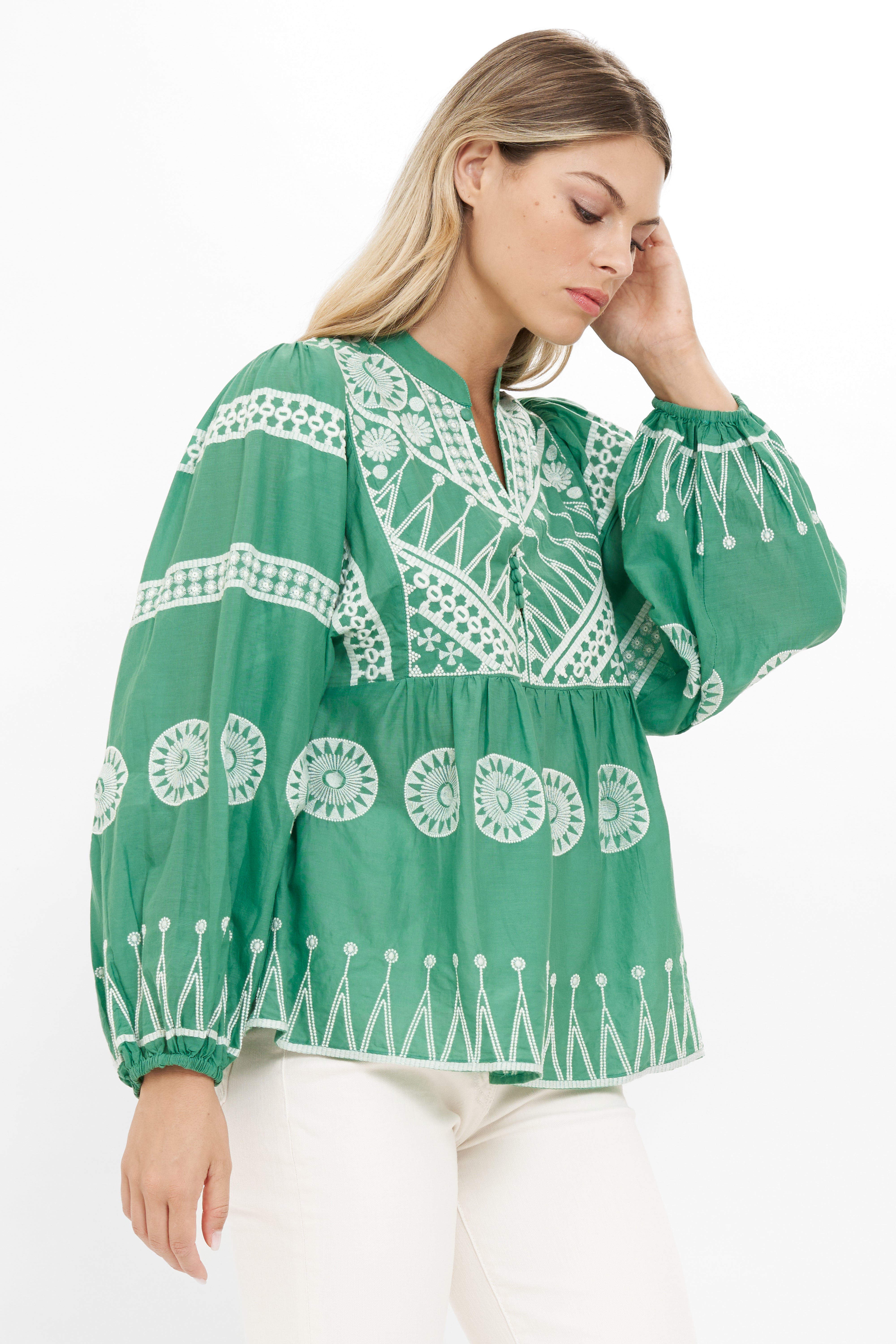 Mandarin Balloon Top- Soleil Sage