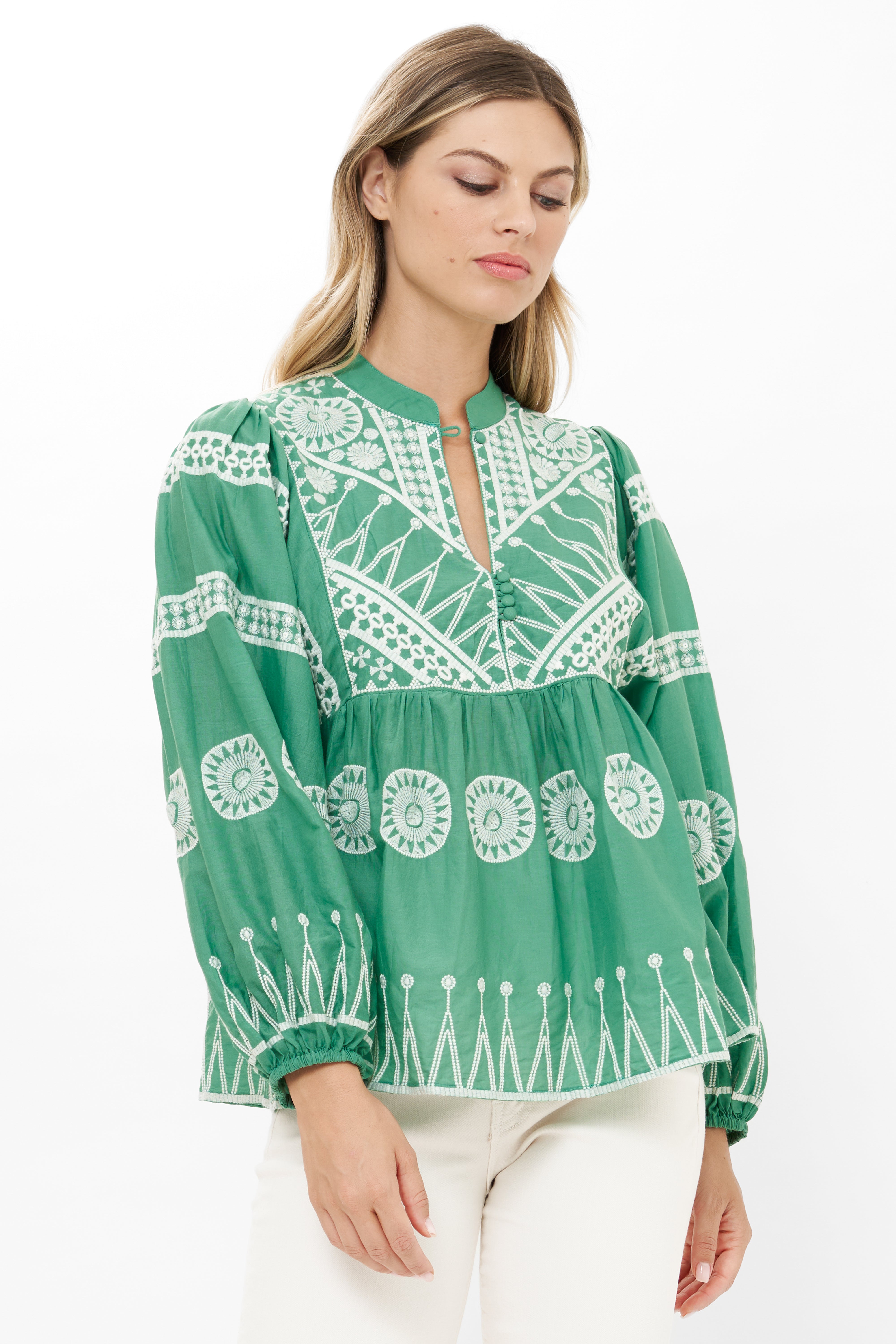 Mandarin Balloon Top- Soleil Sage