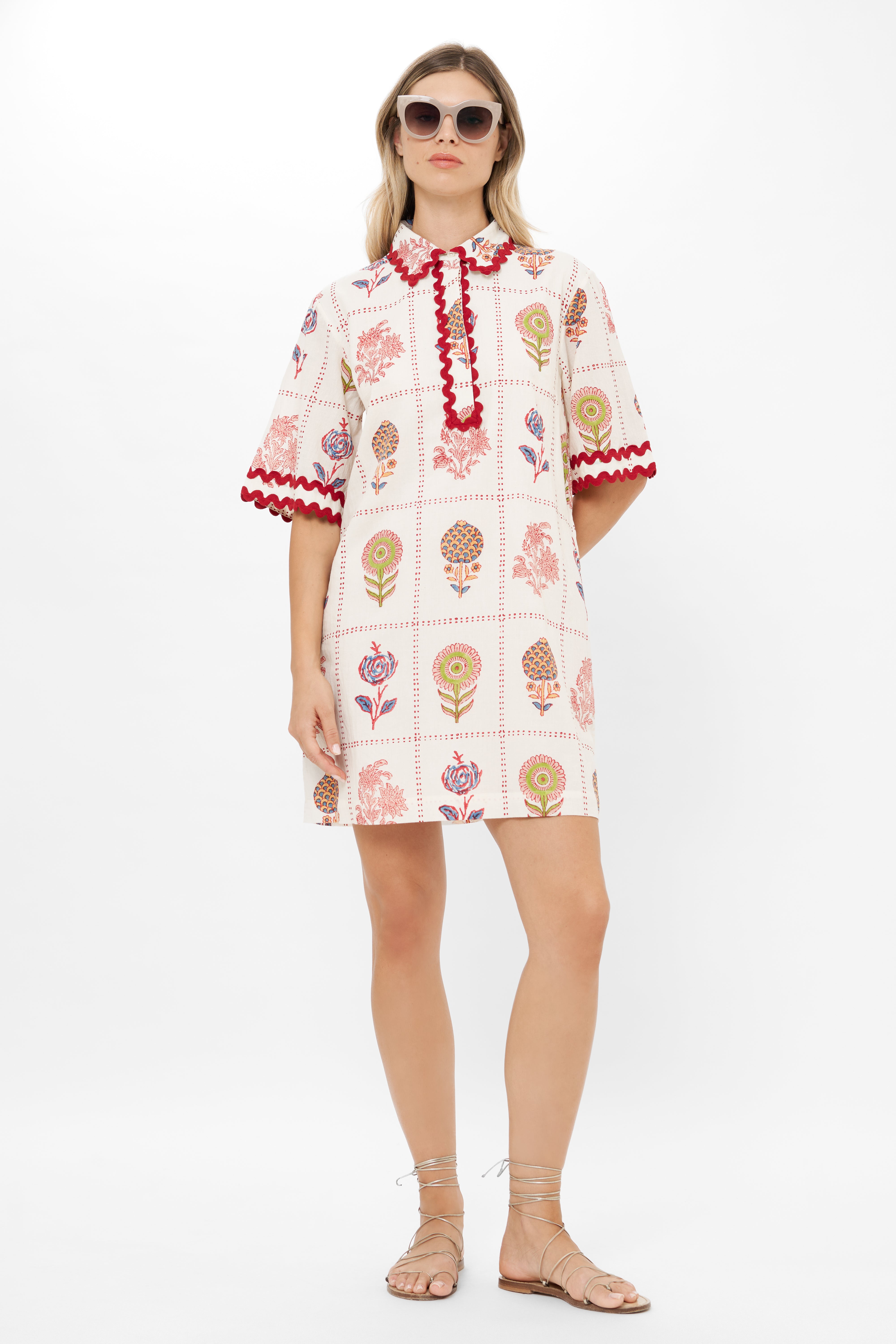 Collared Shirt Dress Mini- Taormina Cream