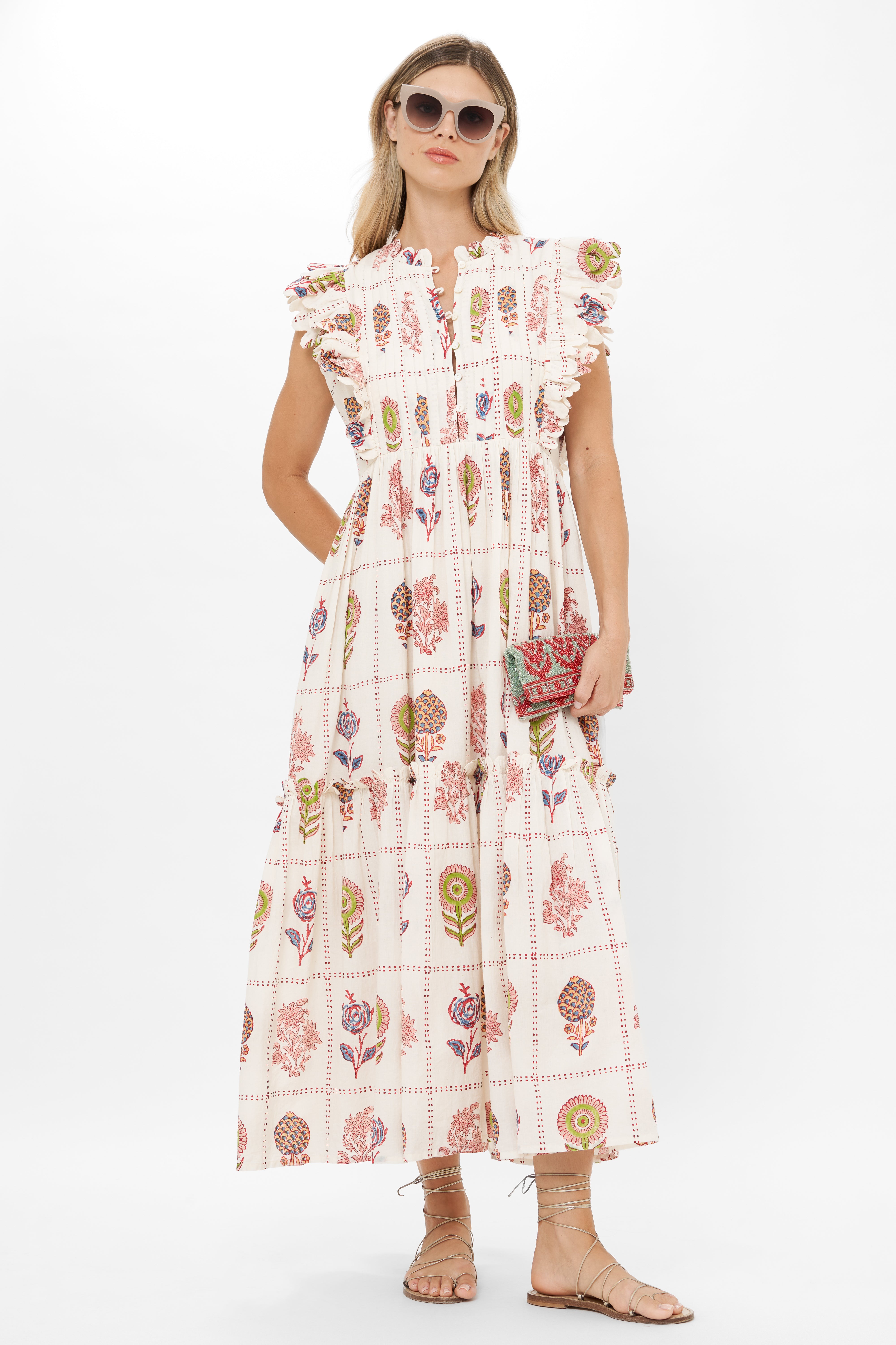Scallop Pintuck Maxi- Taormina Cream