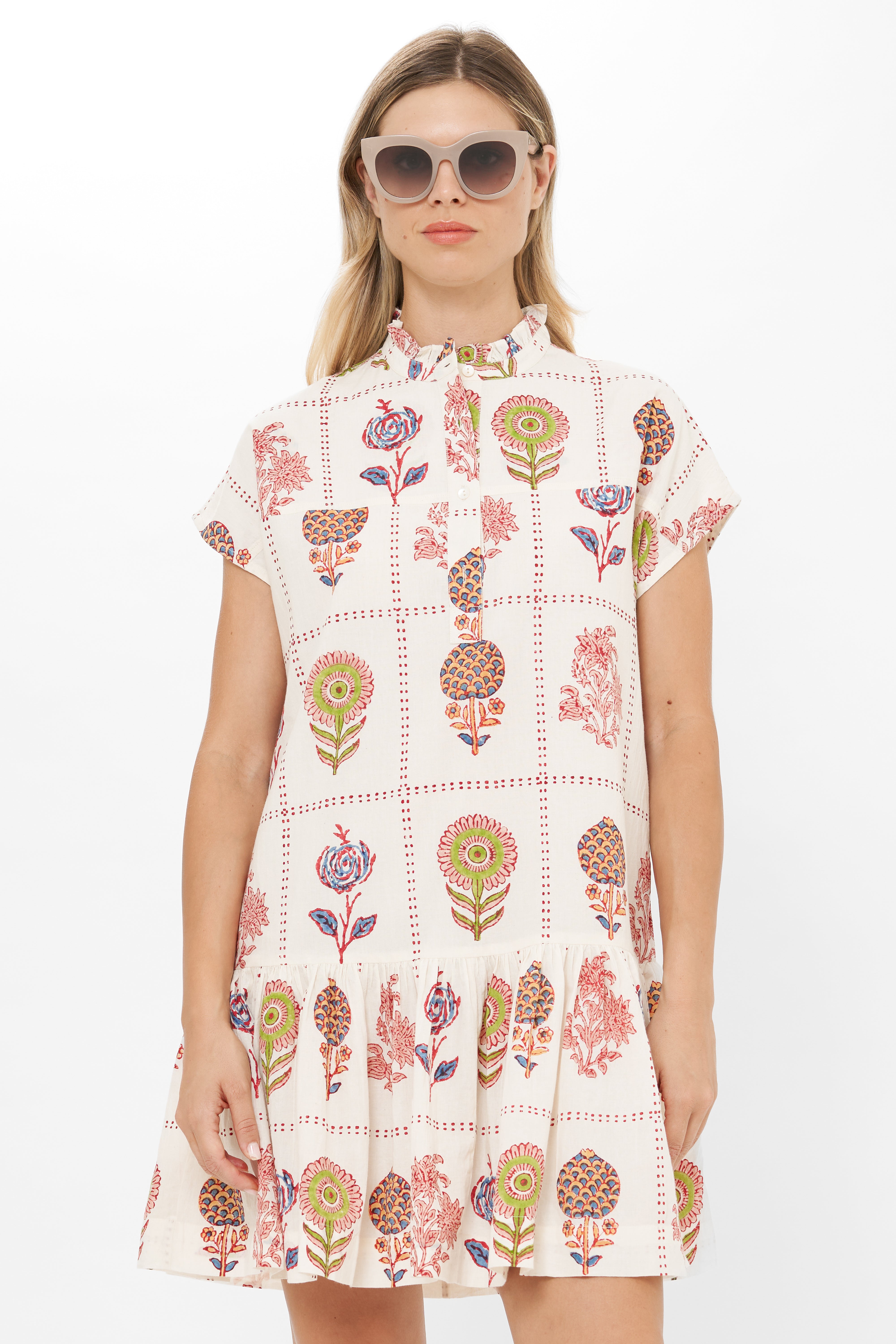 Cap Sleeve Mini- Taormina Cream