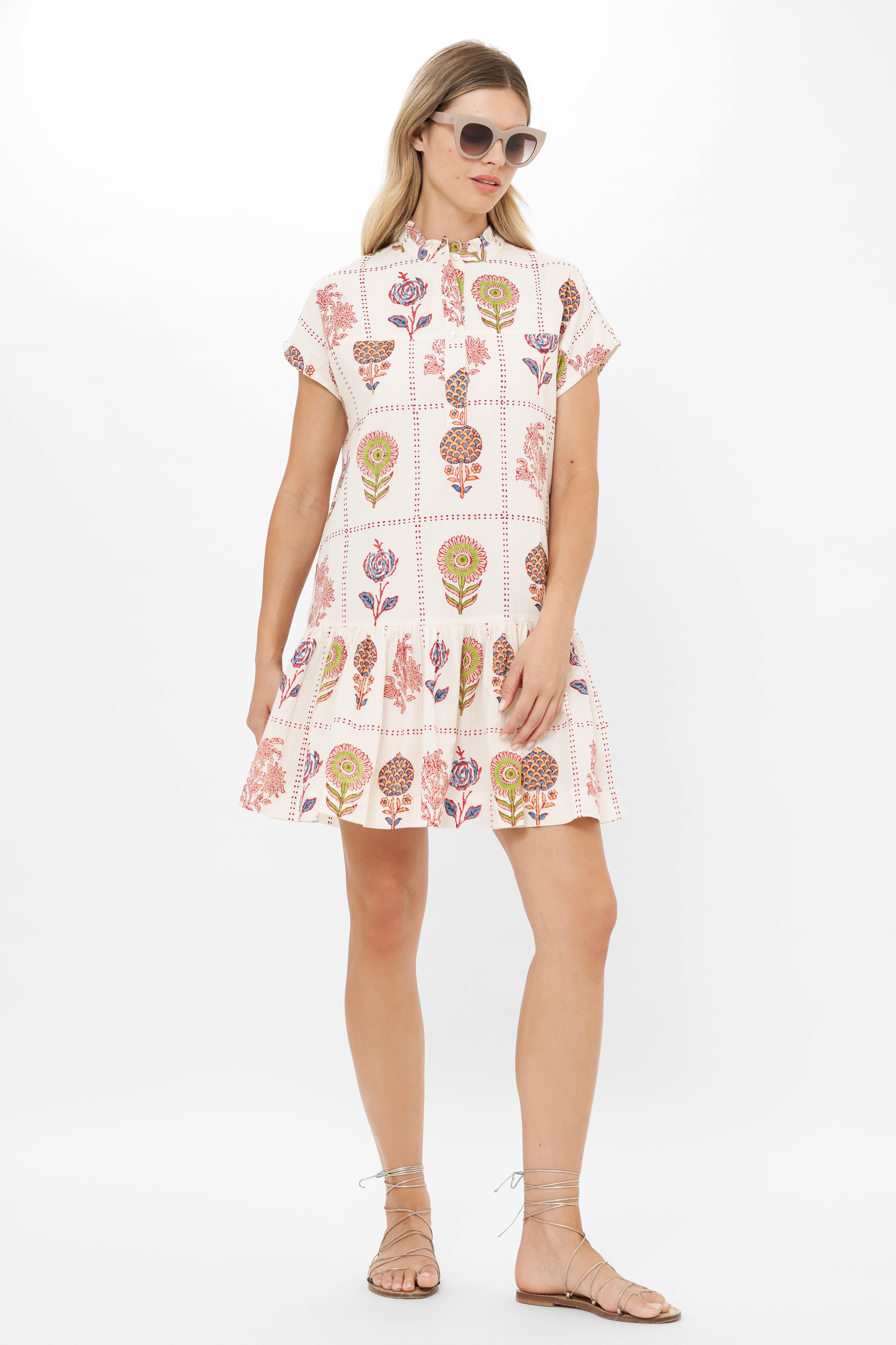Cap Sleeve Mini- Taormina Cream