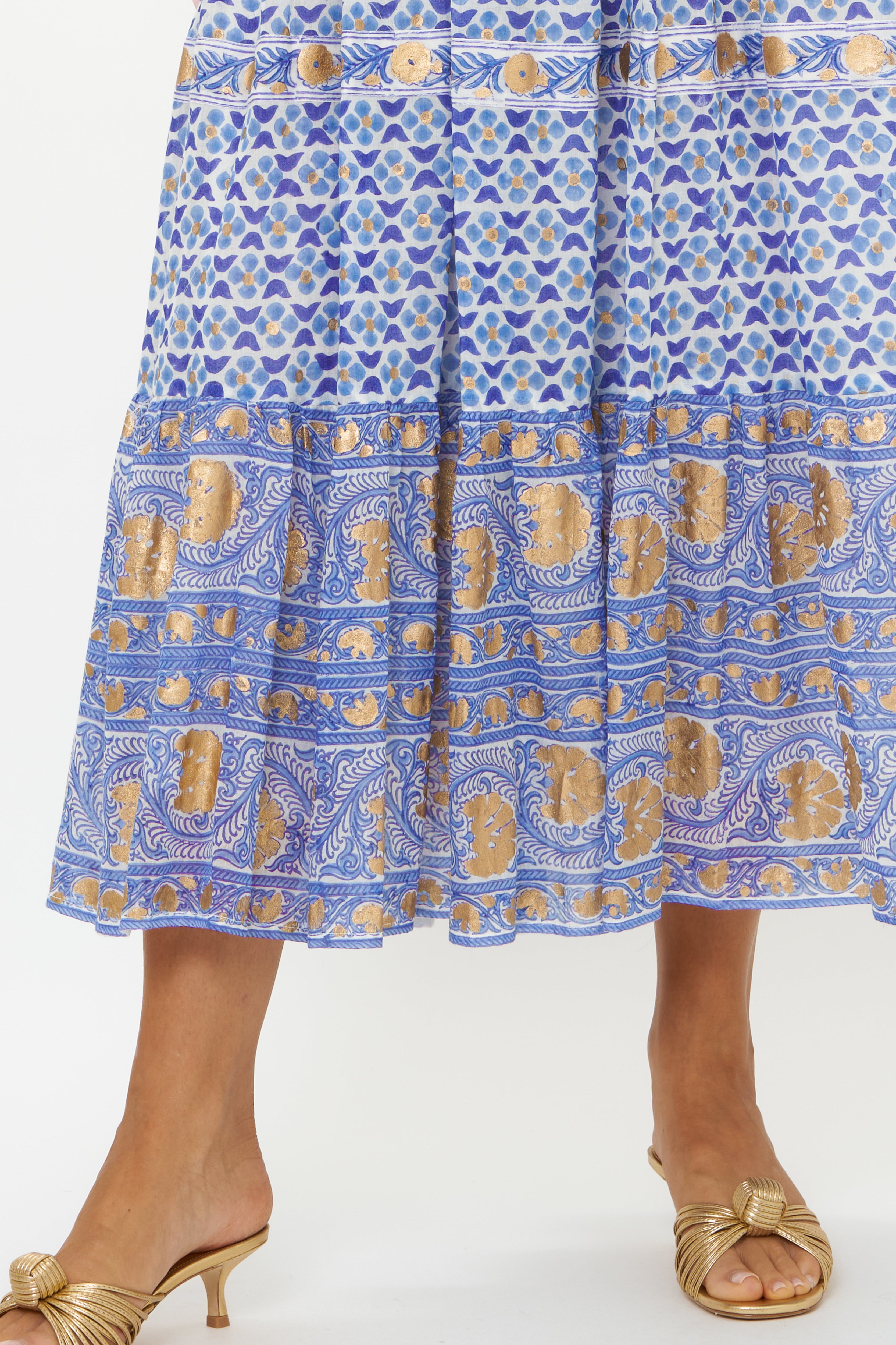 Sleeveless Smocked Maxi- Veranda Blue