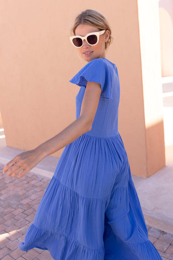 V-Neck Maxi- Bermuda Blue
