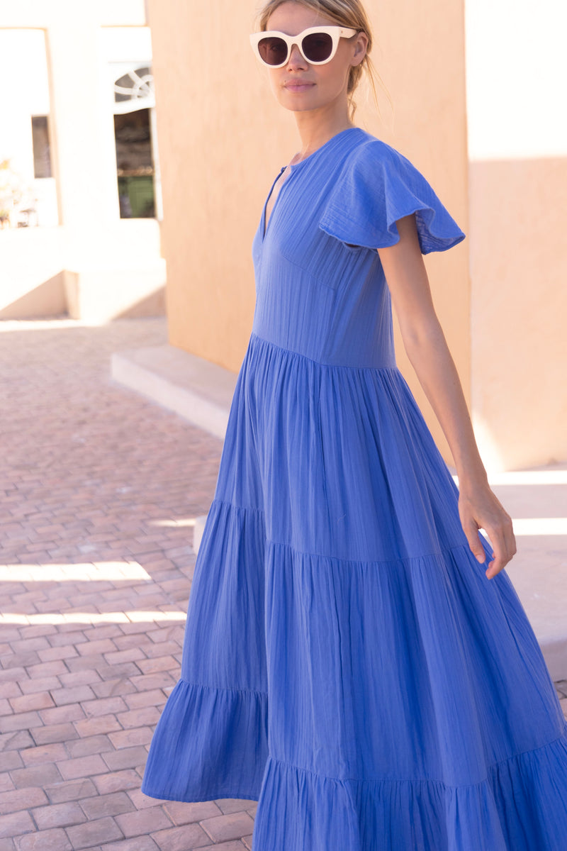 V-Neck Maxi- Bermuda Blue
