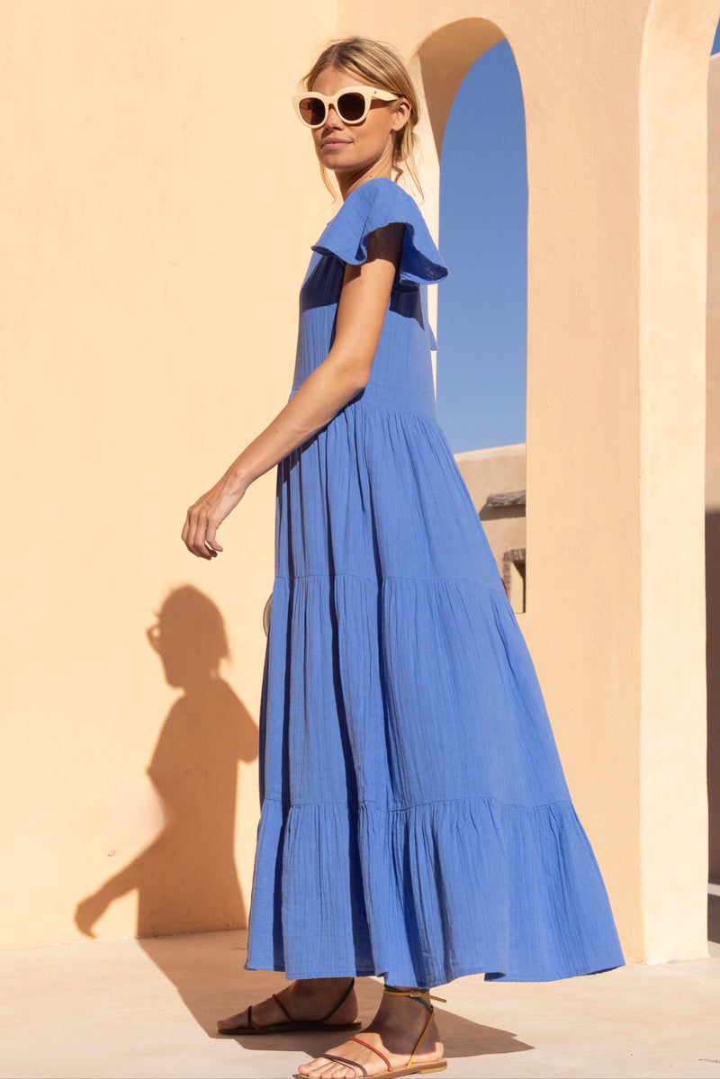 V-Neck Maxi- Bermuda Blue