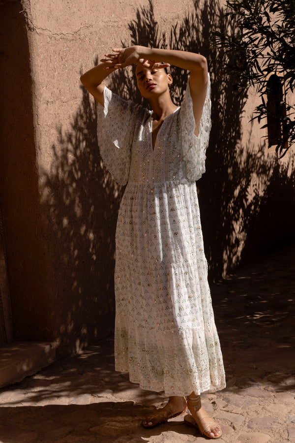 Flirty V-Neck Maxi- Juniper Olive