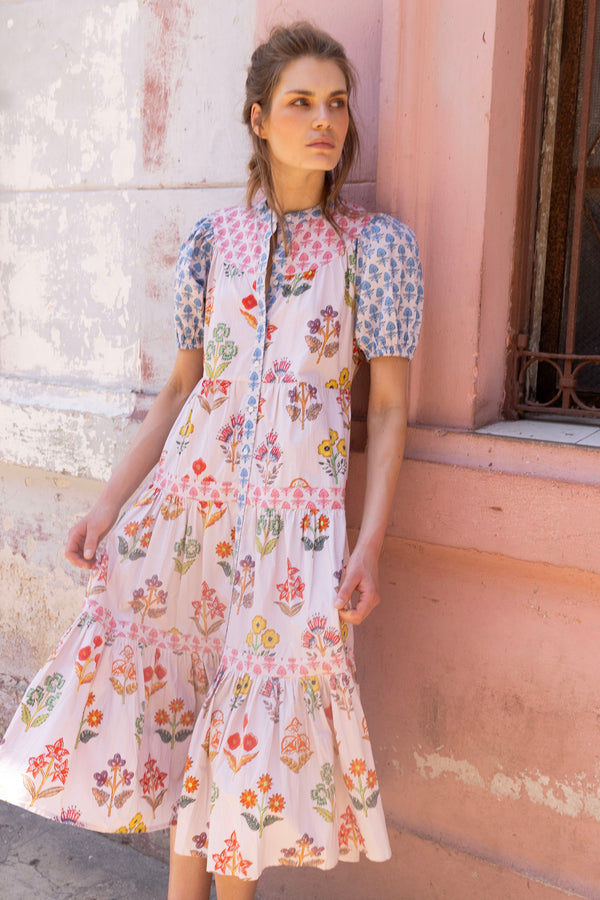 Scoop Tiered Midi- Provence Blue