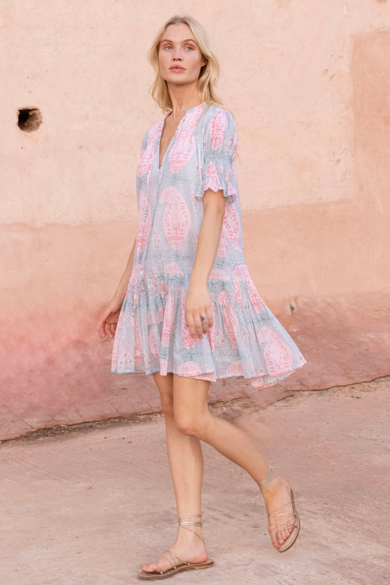 Smocked Drop Mini- Samode Green