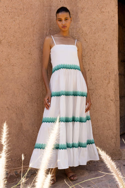 Smocked Back Maxi- Pacifica Aqua