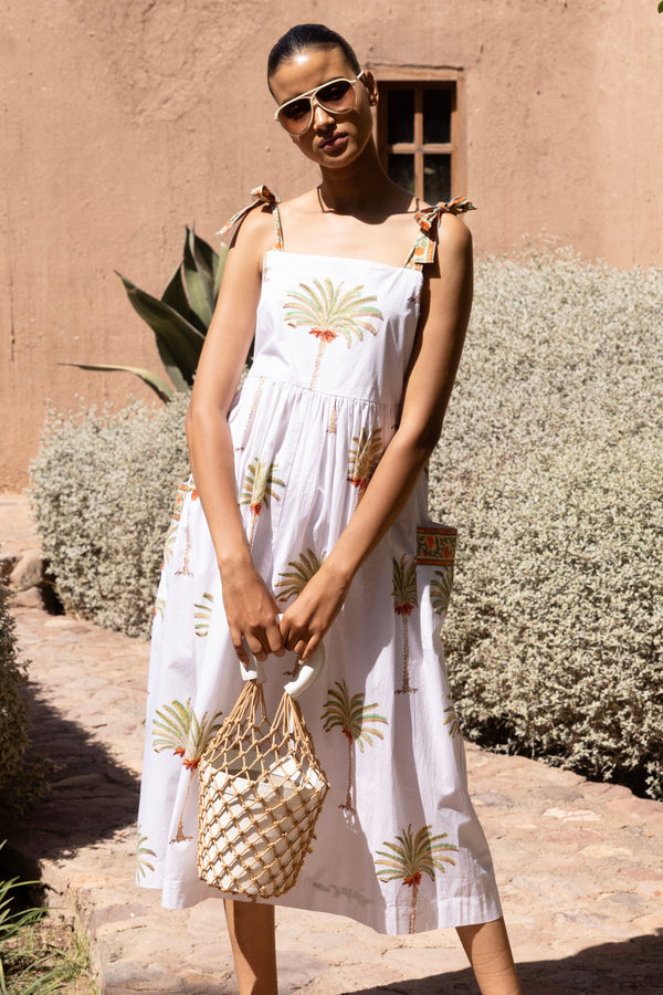 Tie Strap Pocket Midi- Canary Green