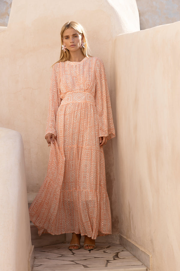 Balloon Waisted Maxi- Bali Pink