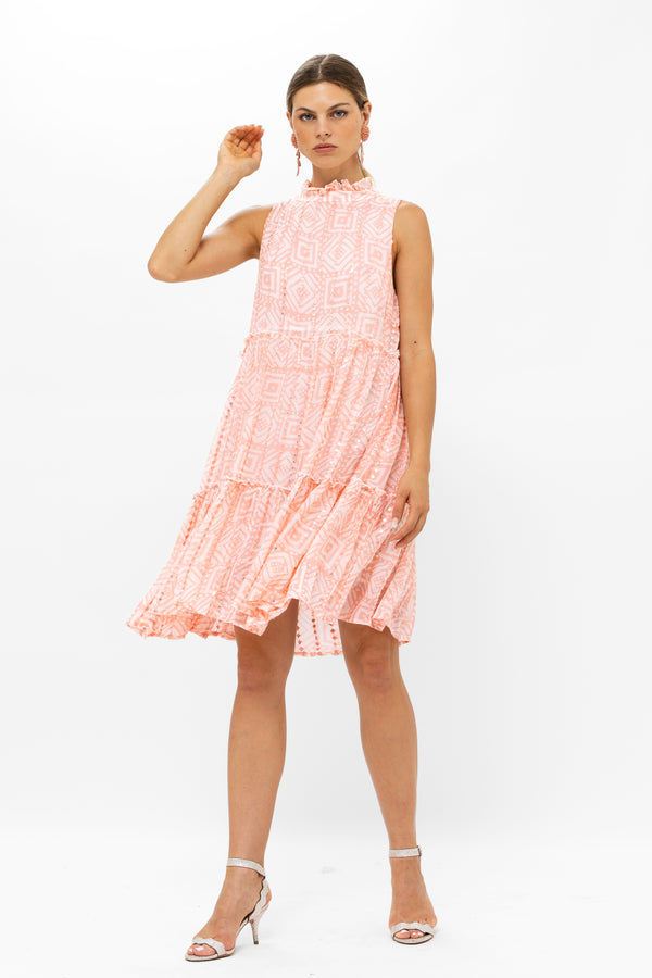 Ruffle Tiered Short- Bali Pink