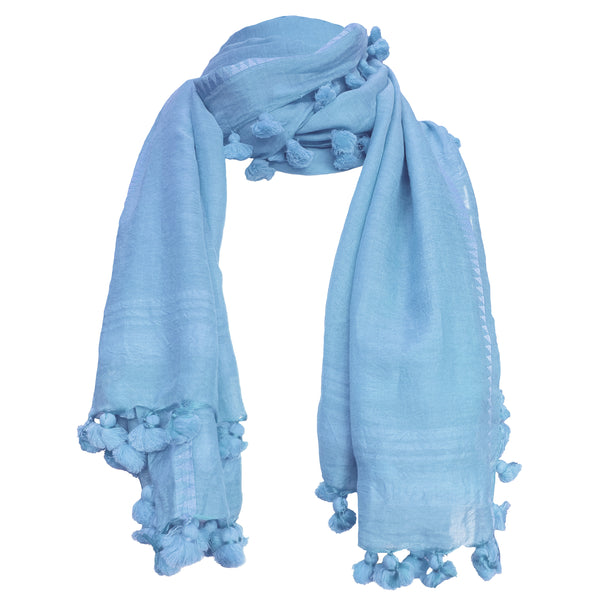 Blue Tassel Scarf