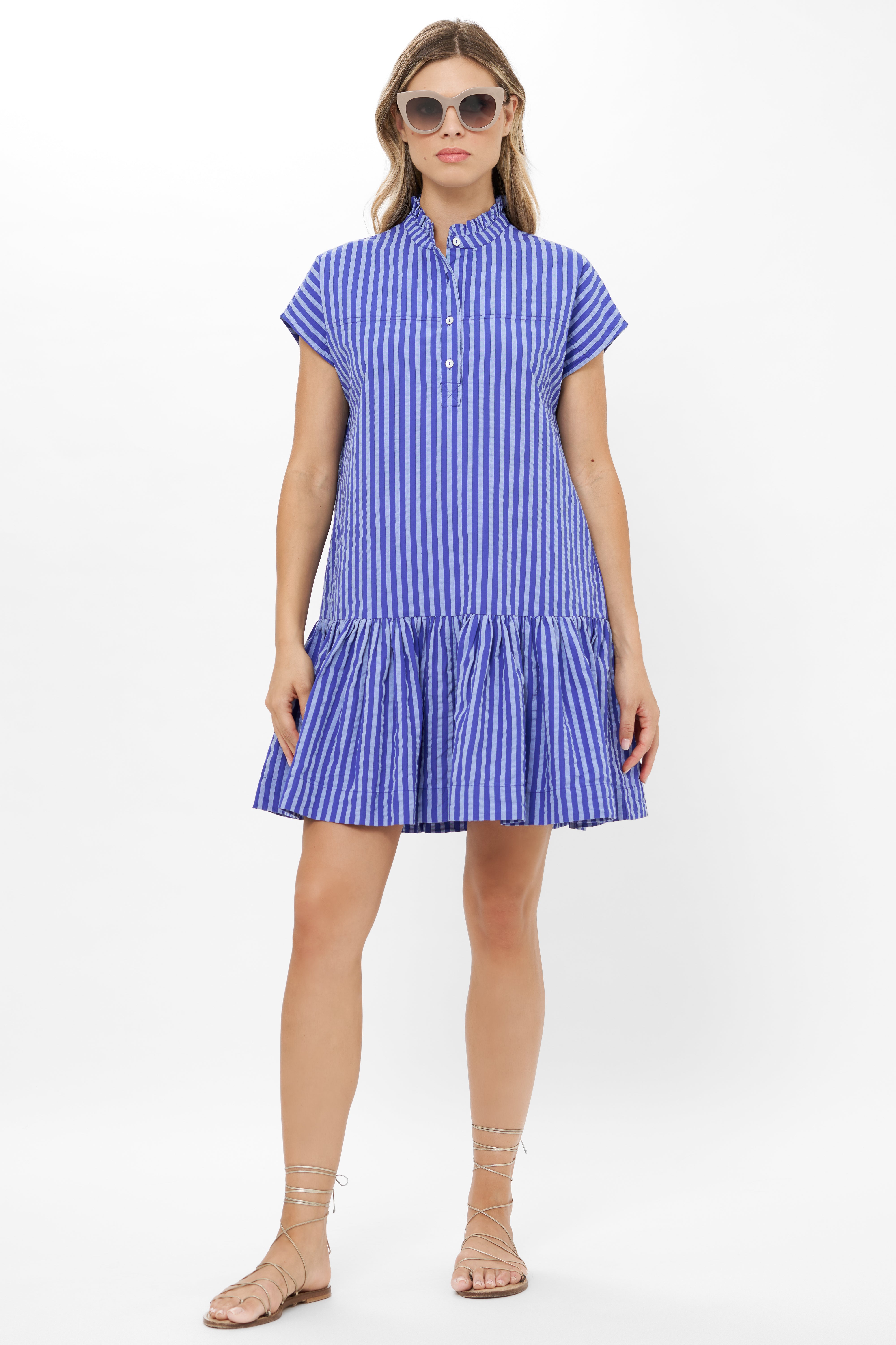 Cap Sleeve Mini- Cabana Cobalt