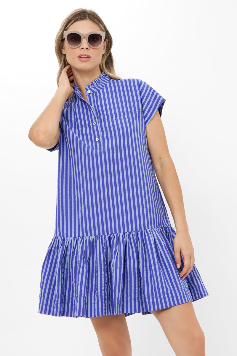 Cap Sleeve Mini- Cabana Cobalt