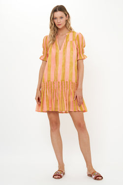 Smocked Drop Mini- Cabana Coral