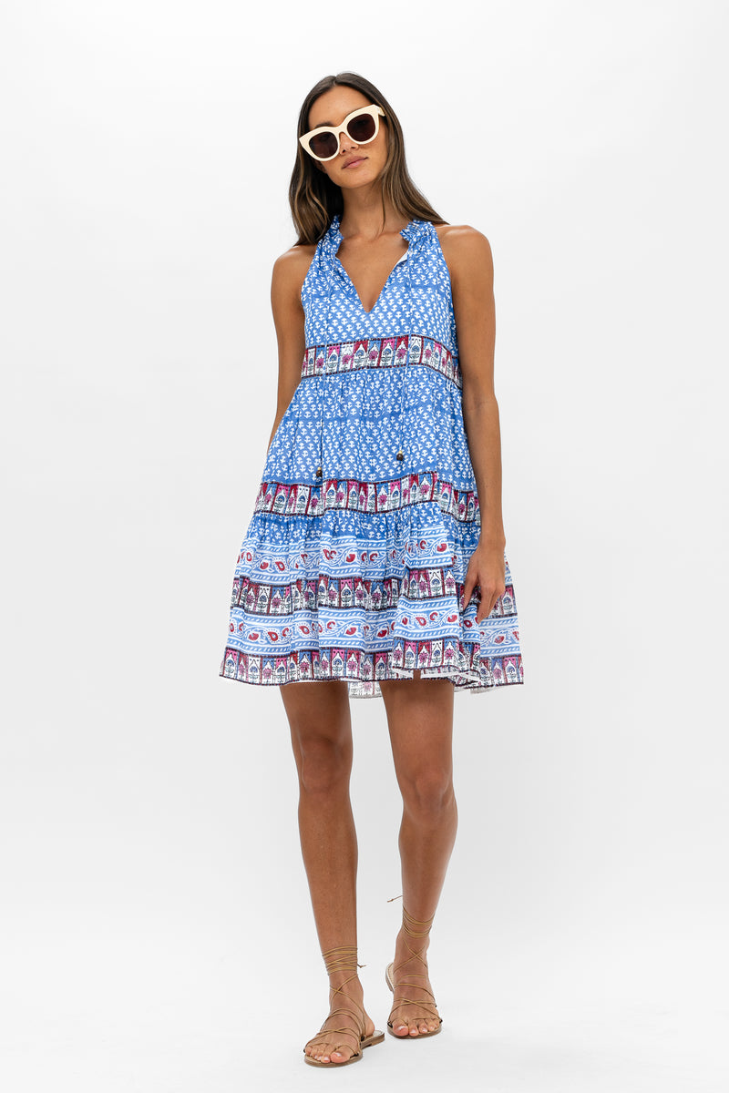 Sleeveless Tiered Short- Campania Blue