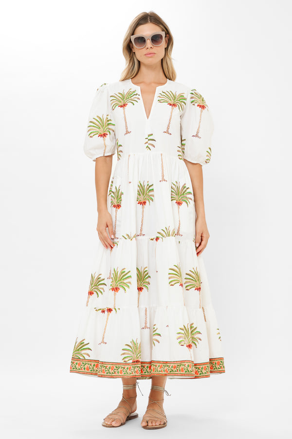 Puff Sleeve Maxi- Canary Green