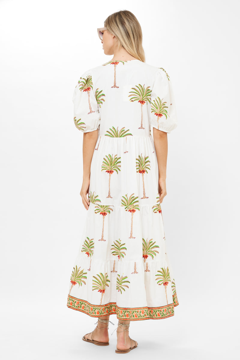Puff Sleeve Maxi- Canary Green