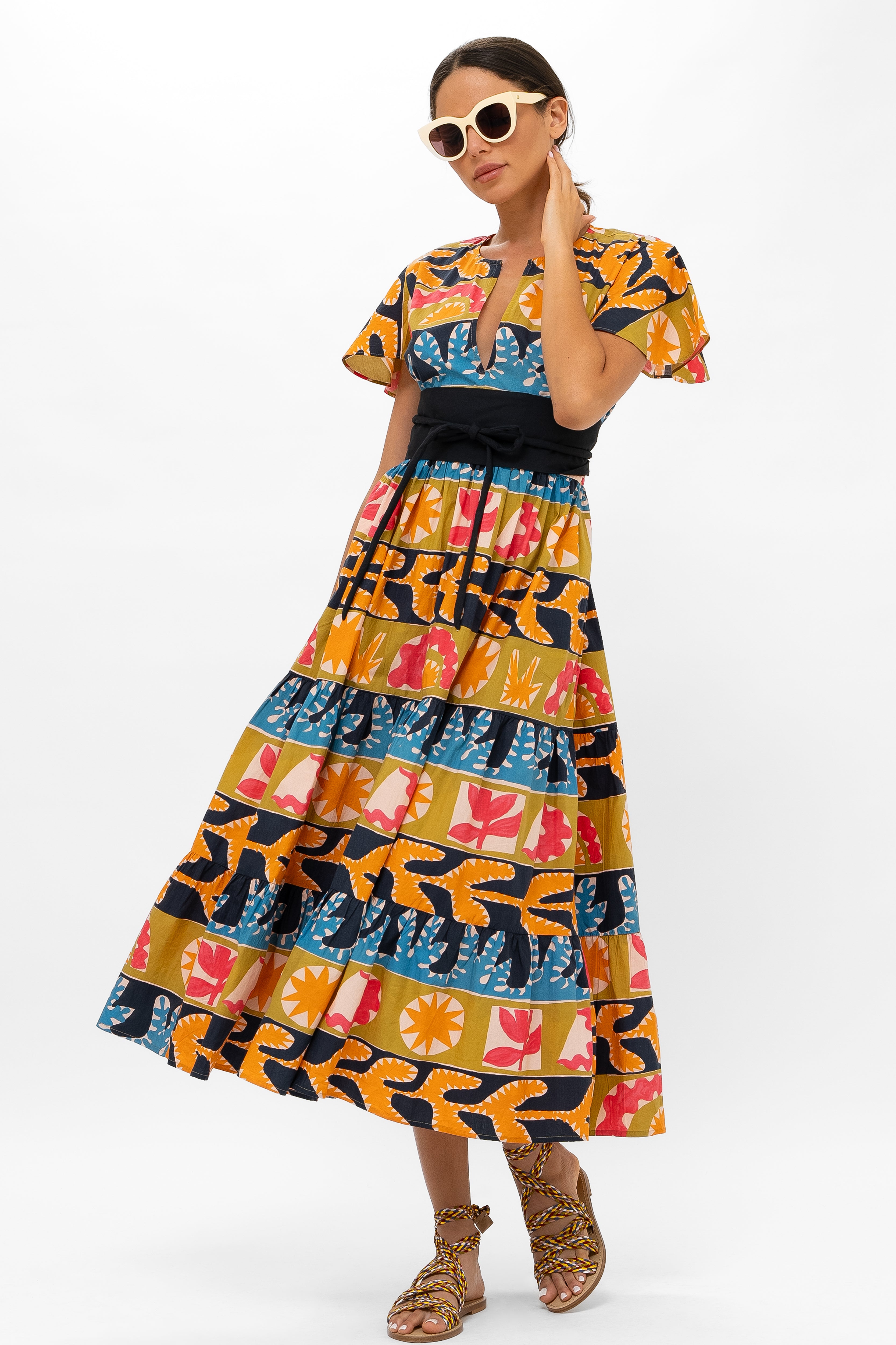 V-Neck Maxi- Canyon Red